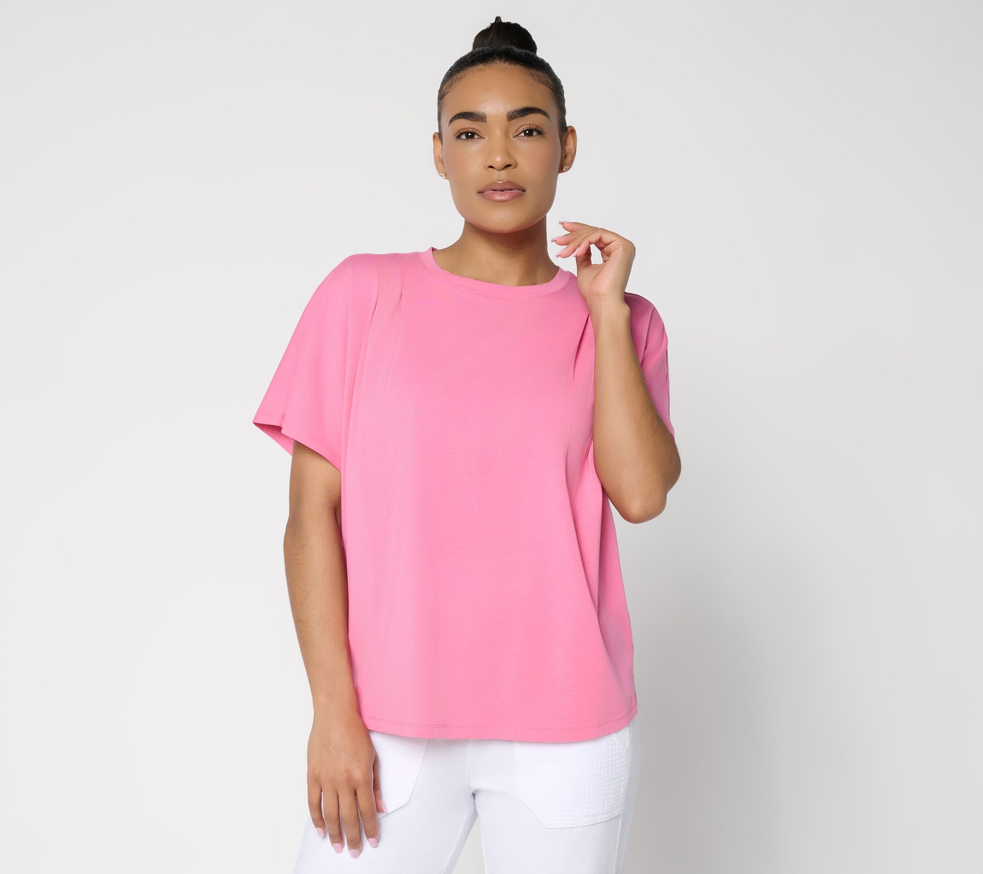 "As Is" AnyBody Cozy Knit Jersey Dolman Tee with Shoulder Darts