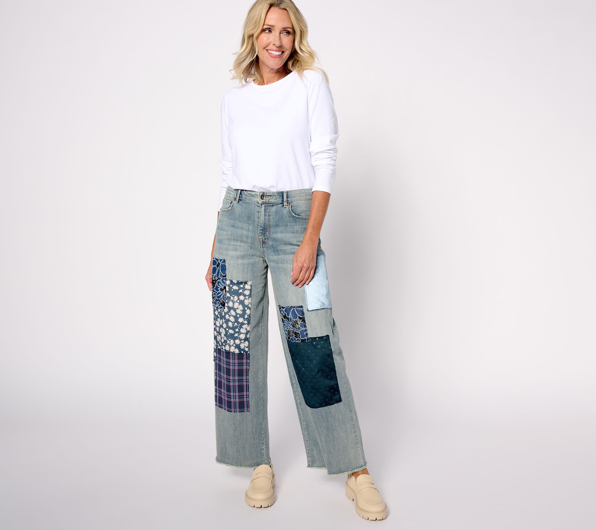 KC Designs Jeans Denim with Multi Design Jean Patches