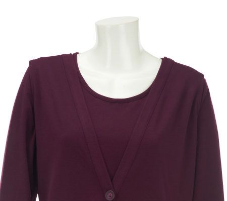 Long Shirt Tie Knit Vest Two-Piece Set,