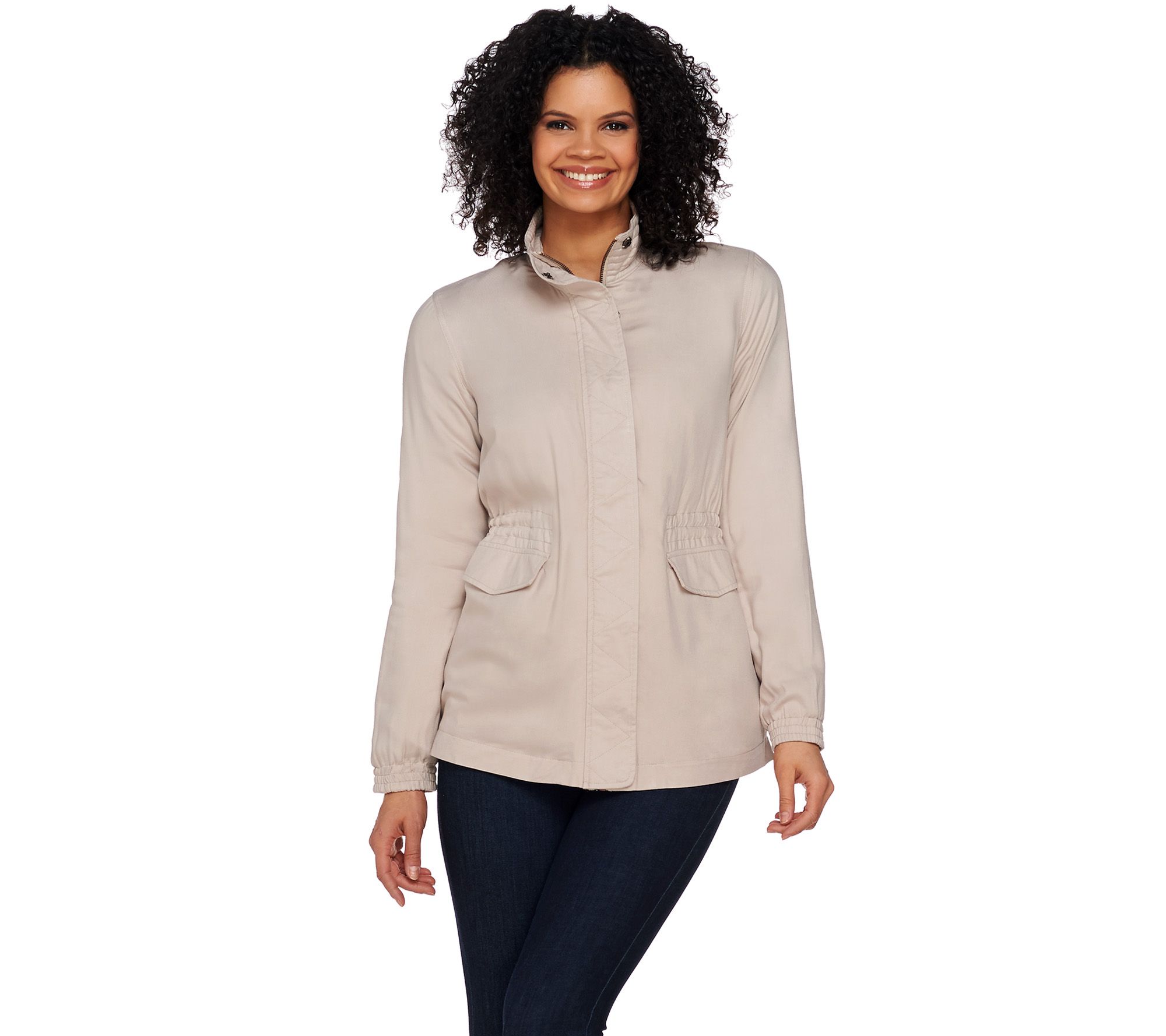 Lisa Rinna Collection Zip Front Anorak Jacket with Pockets - QVC.com