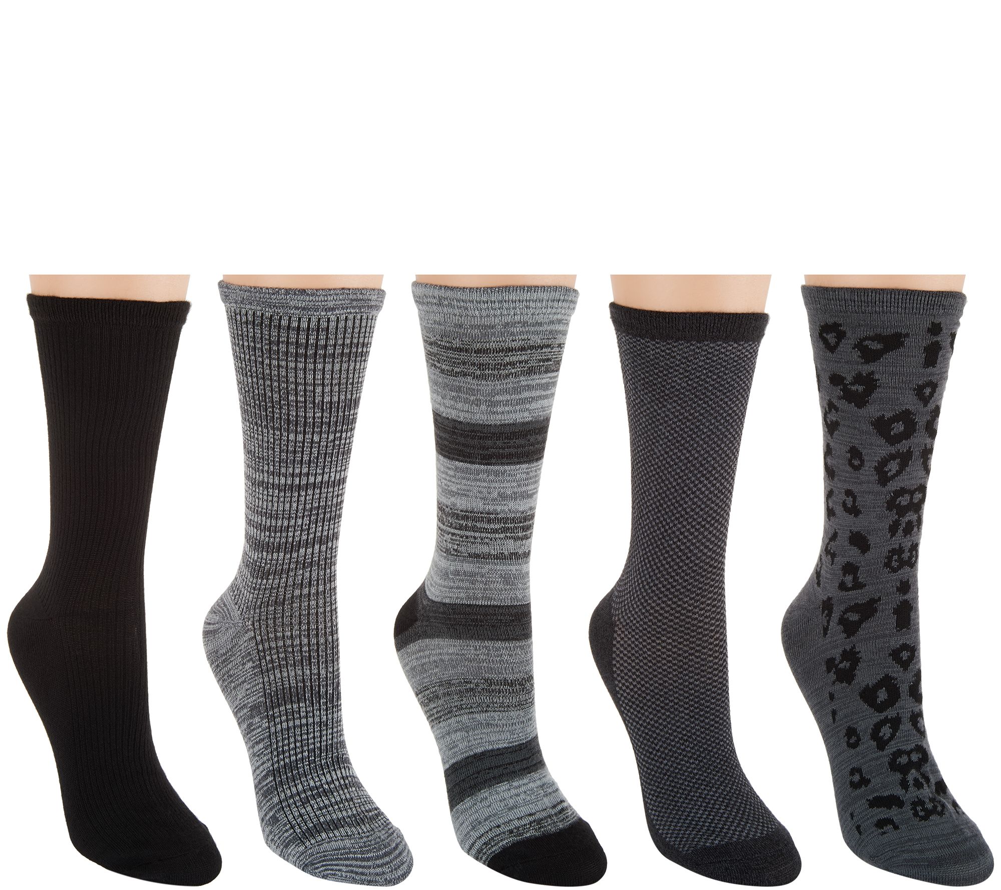 Cuddl Duds Plushfill MidWeight Boot Socks Set of 5