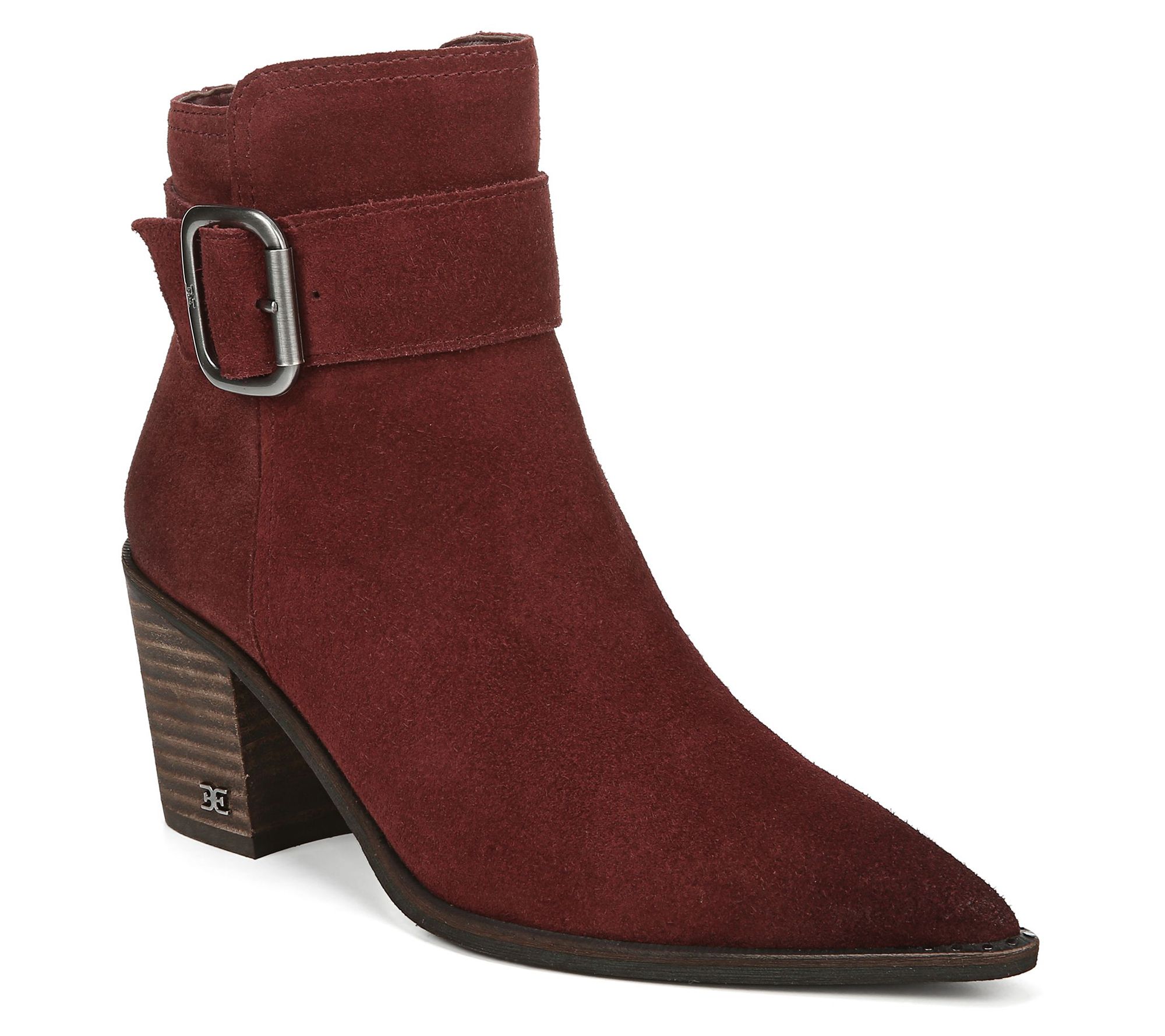 Sam Edelman Suede Ankle Boots with Buckle - Leonia - QVC.com