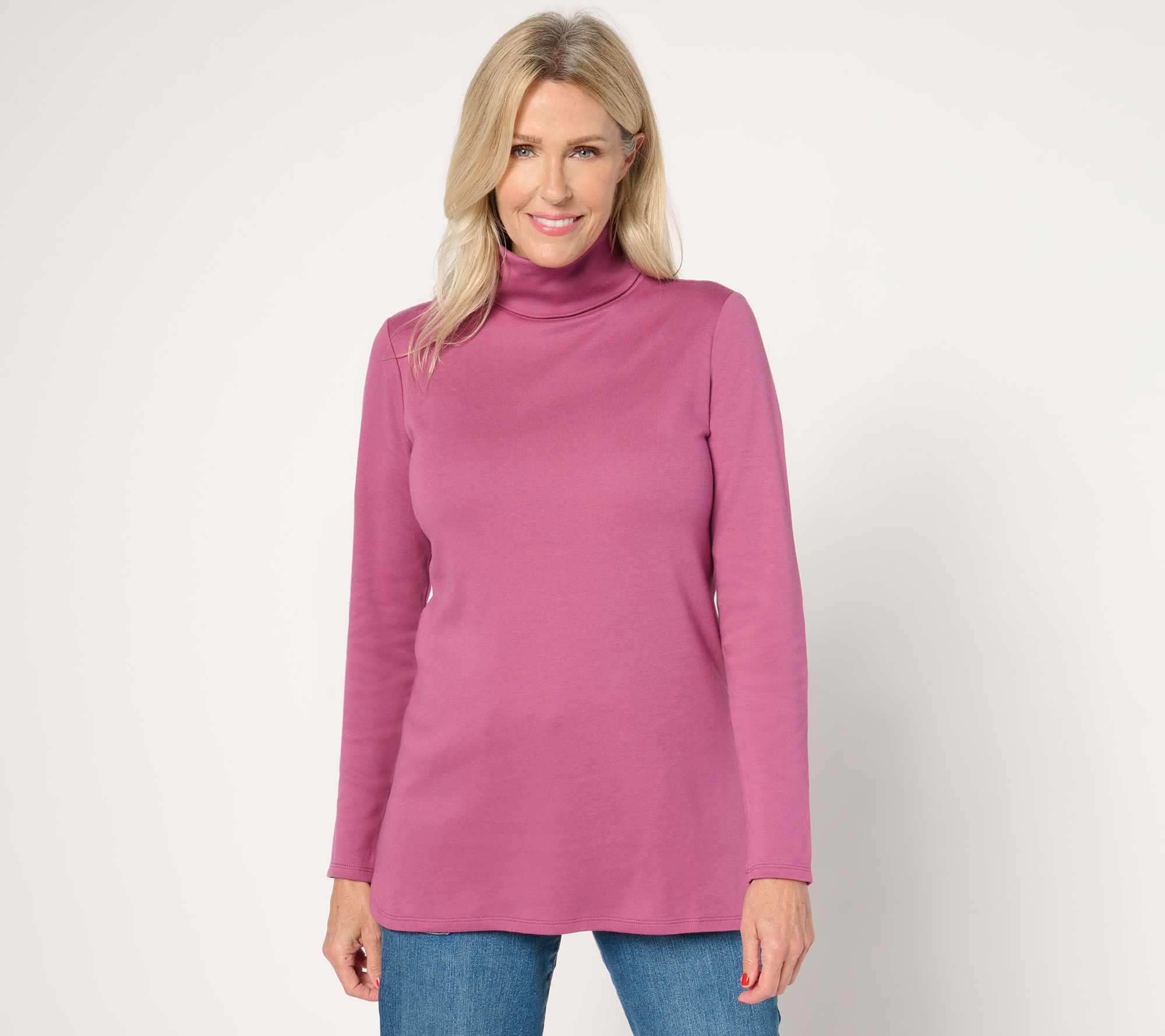 Isaac Mizrahi Live! Essentials Long Sleeve Cotton Turtleneck