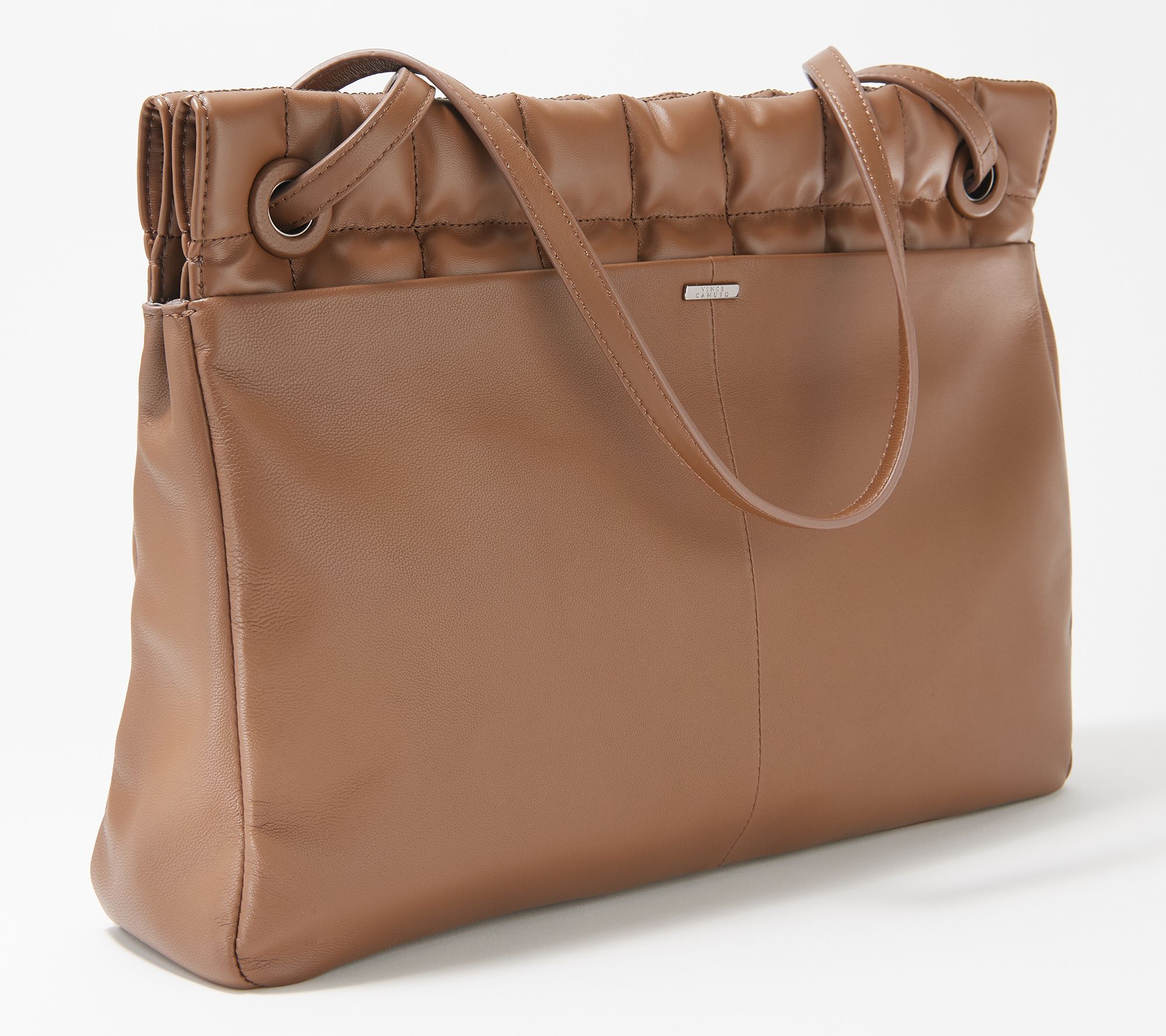 Vince Camuto Quilted Faux Leather Tote - QVC.com