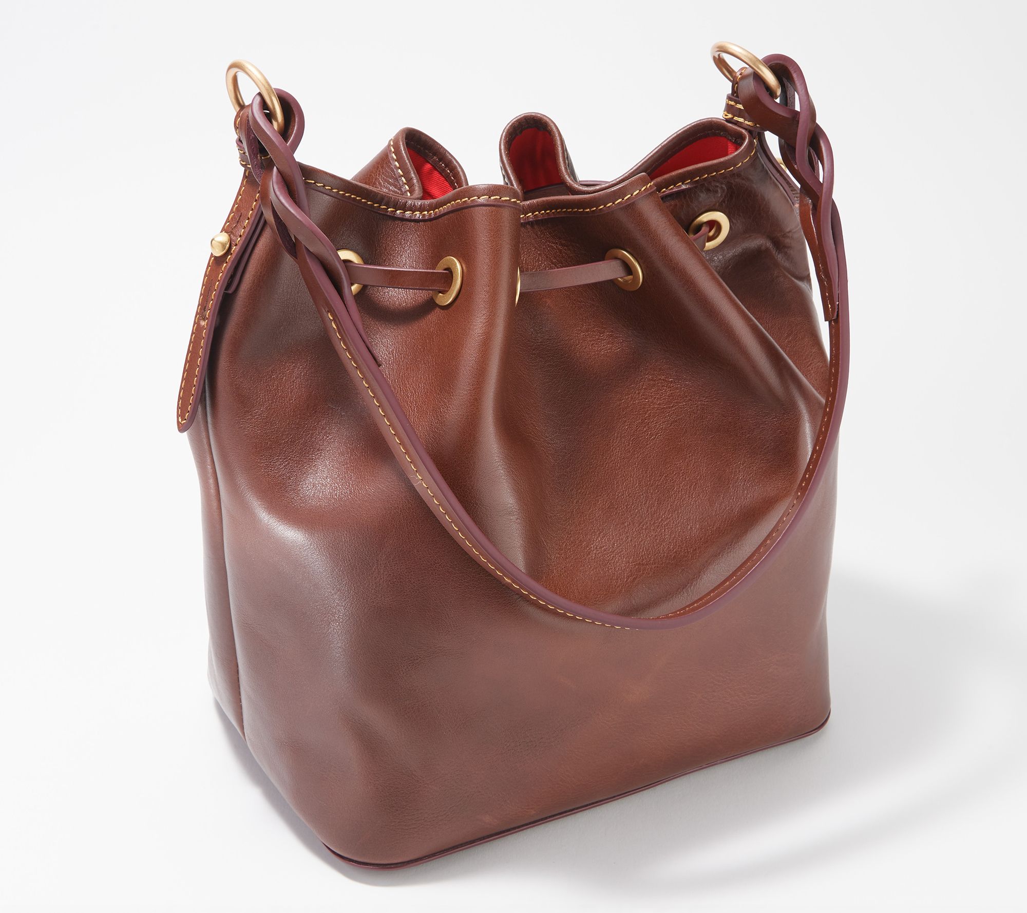 Dooney & Bourke Florentine Leather Tasha Drawstring Bag - QVC.com