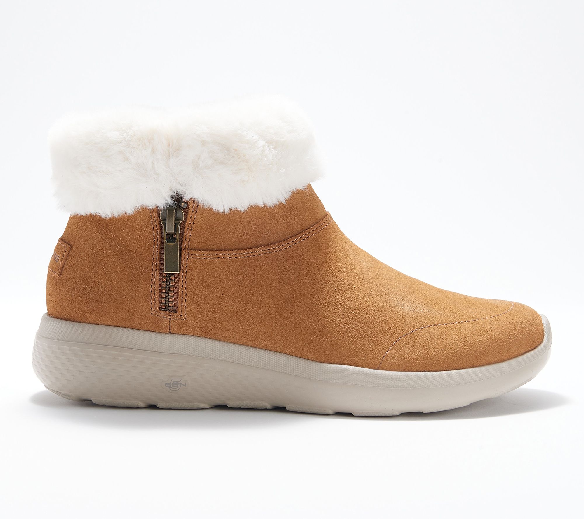 skechers tan suede faux fur lined ankle boots