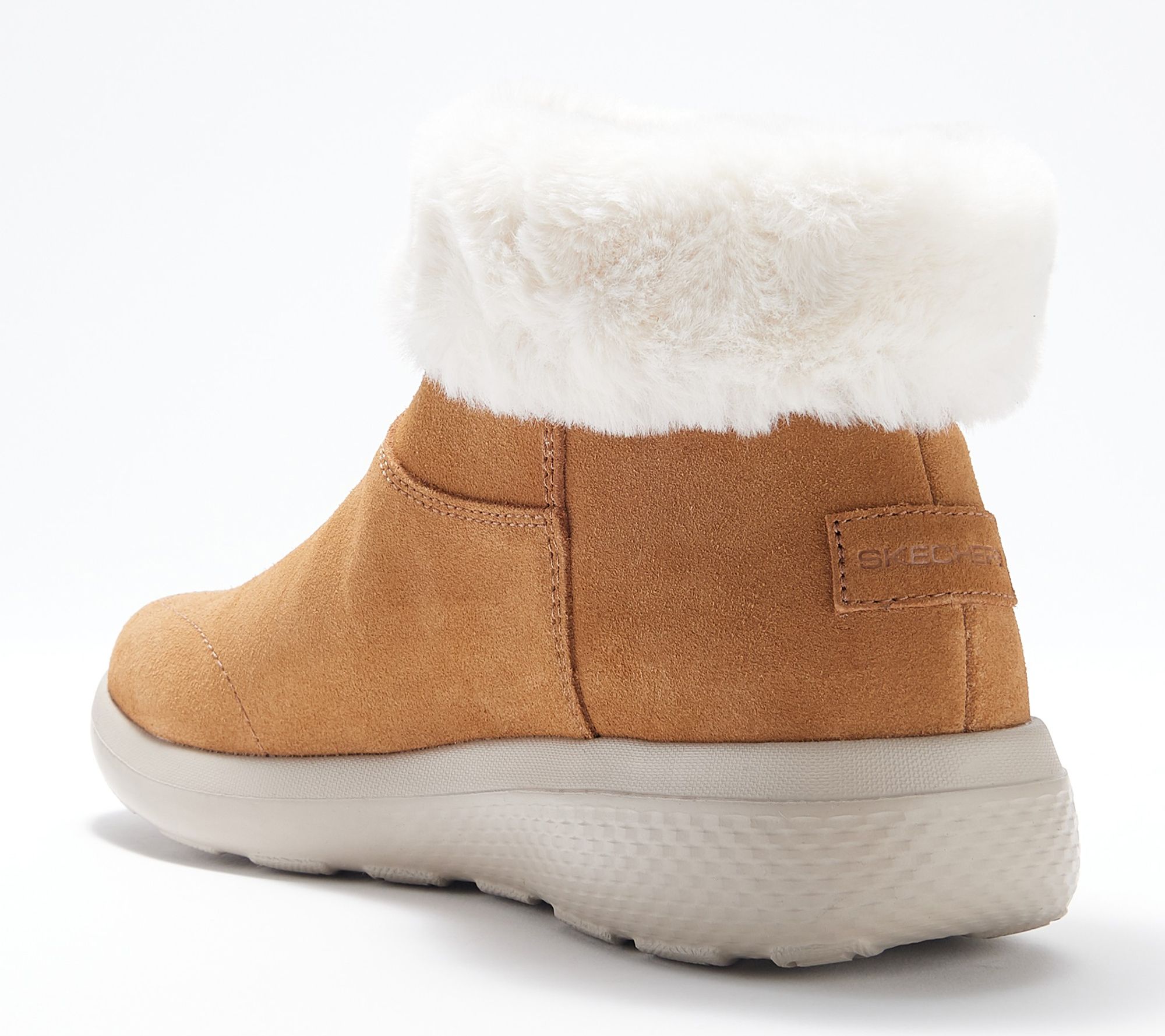 skechers tan suede faux fur lined ankle boots