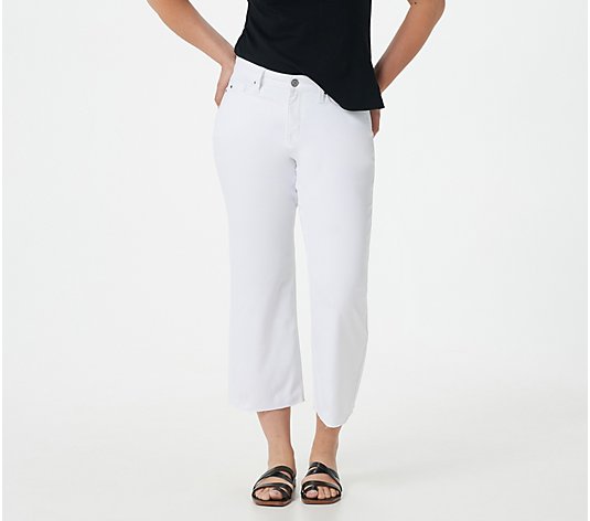 Laurie Felt Regular Daisy Denim Wide-Leg Crop Jeans- White