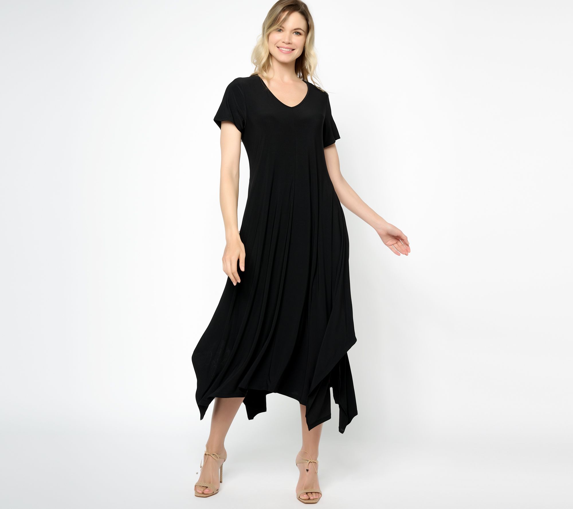 Attitudes by Renee Petite Como Jersey Illusion Waist Midi Dress - QVC.com