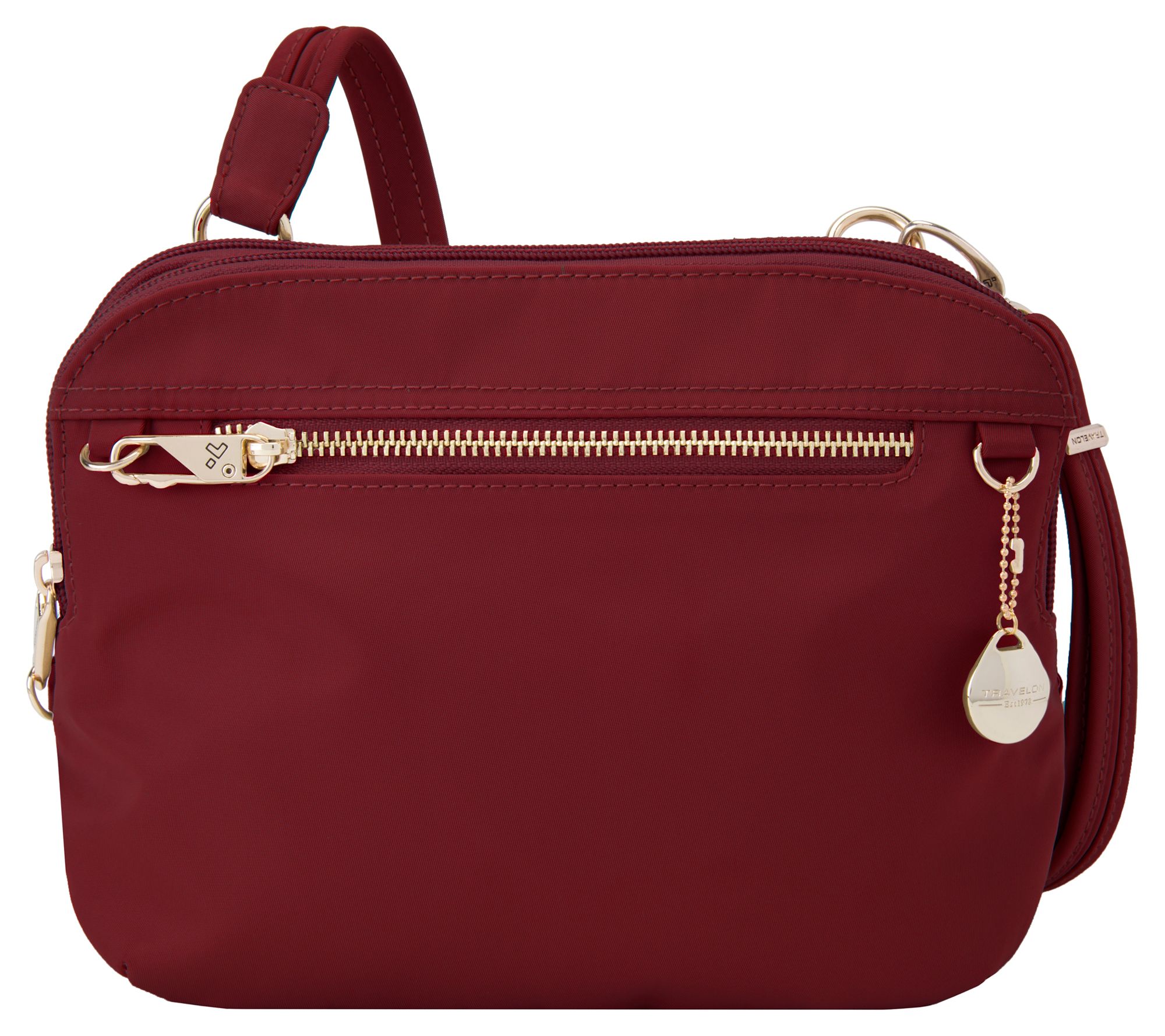 Travelon Leather East/West Shoulder Bag 