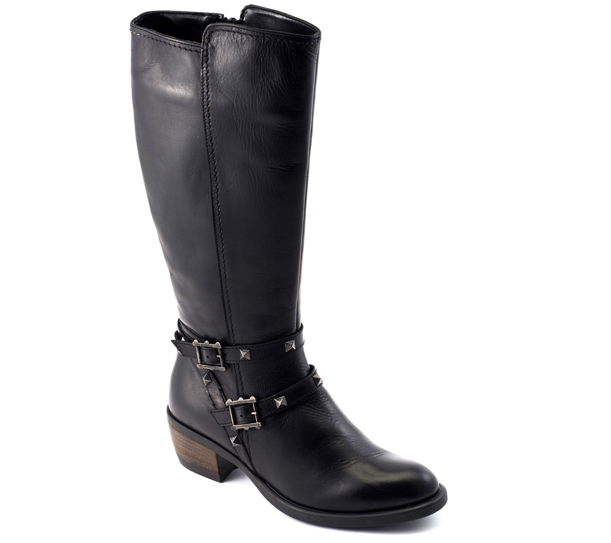 David Tate Knee-High Leather Boots - Novita - QVC.com