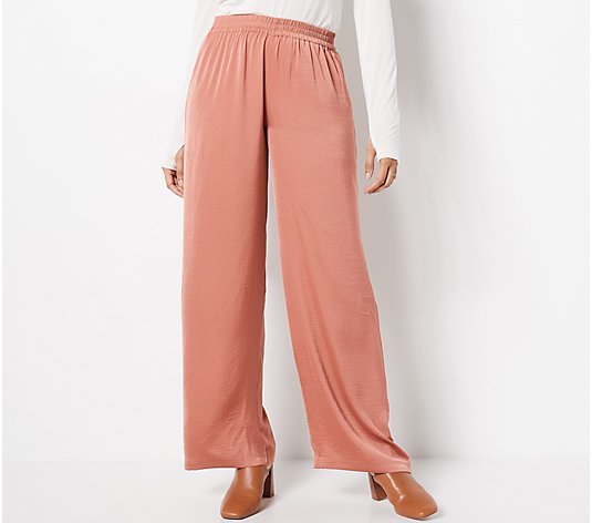 Barefoot Dreams Washed Poly Satin Wide Leg Pants