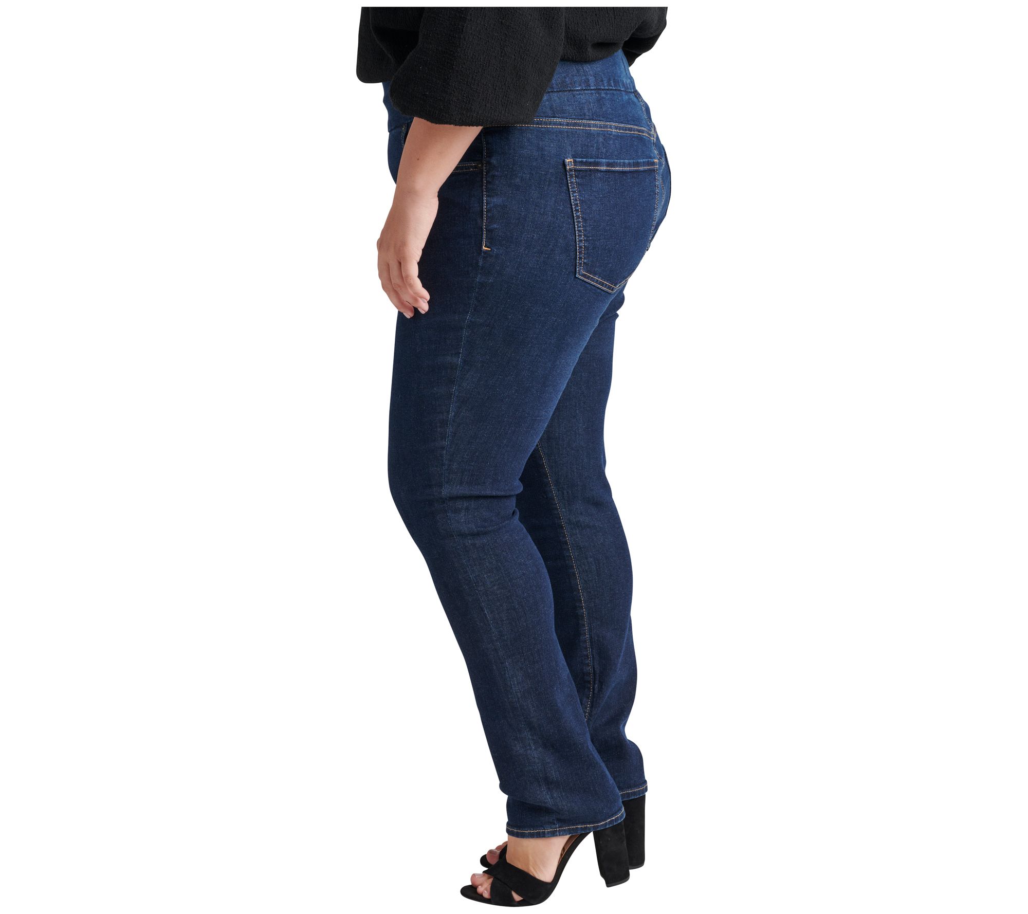 JAG Jeans Plus Size Nora Mid Rise Skinny Pull-O n Jeans - QVC.com