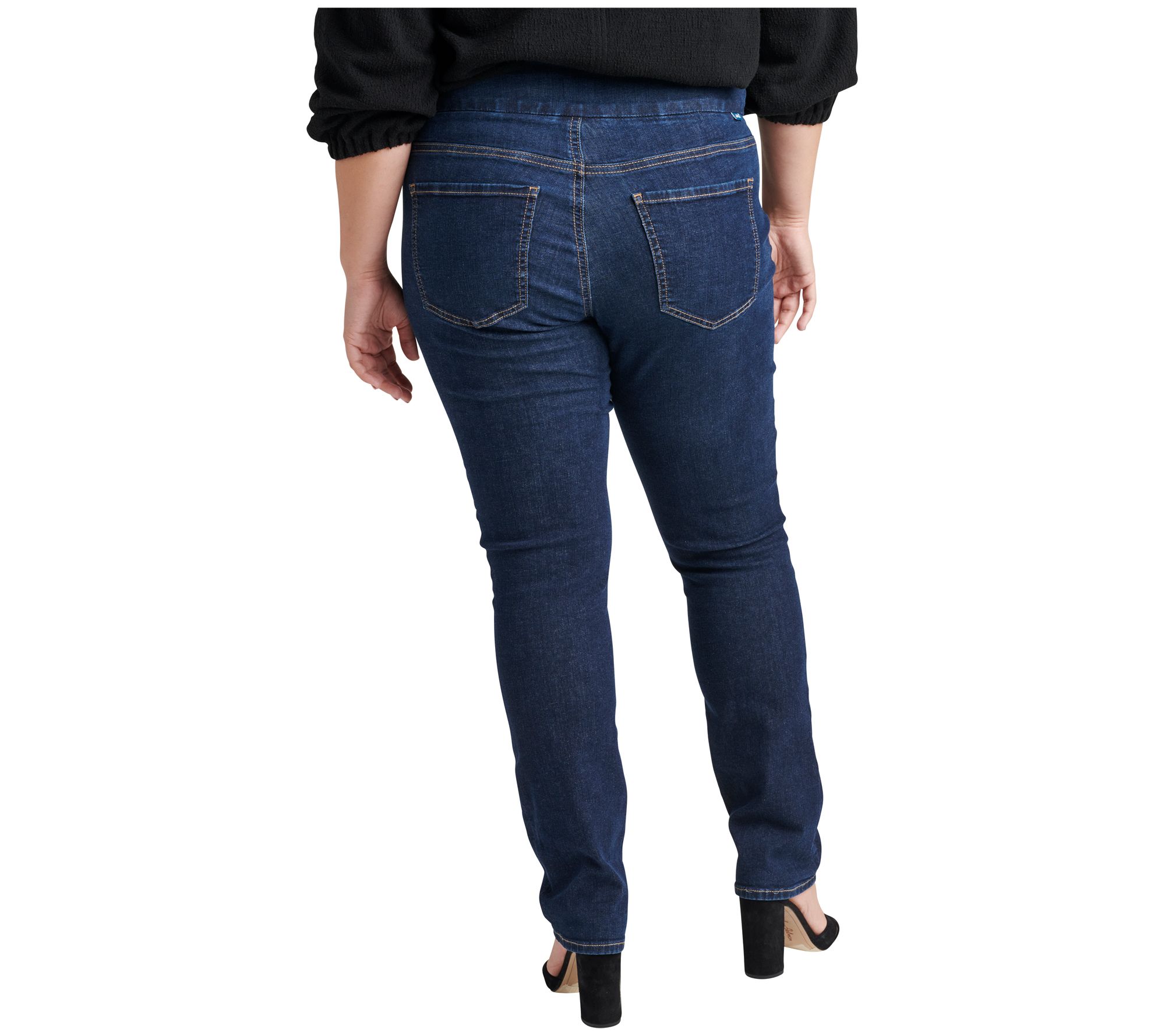 JAG Jeans Plus Size Nora Mid Rise Skinny Pull-O n Jeans - QVC.com