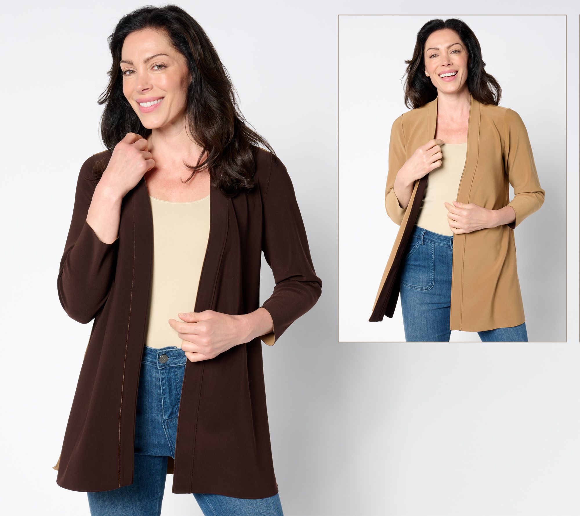 Susan Graver Petite Every Day LK Fusion Reversible Cardigan