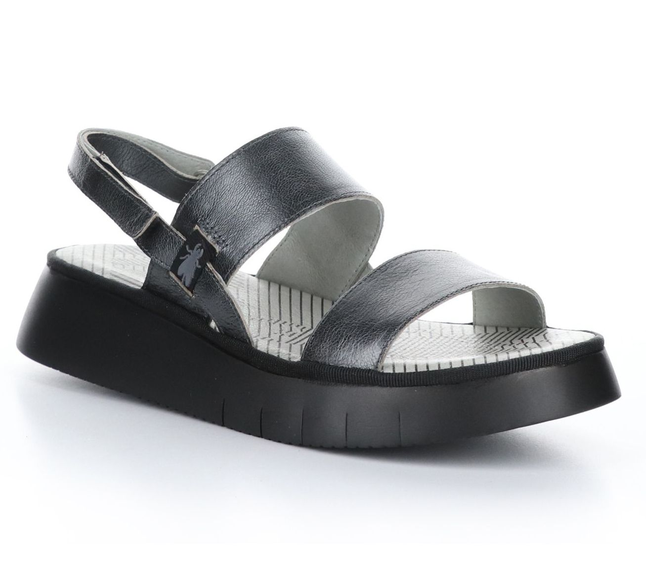 Women's Outdoor Black Flat Sandals Hook-and-loop Fastener Strap Ankle Strap  Flat Sandals