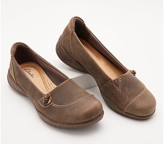 Clarks Collection Leather Slip-Ons - Roseville Sky