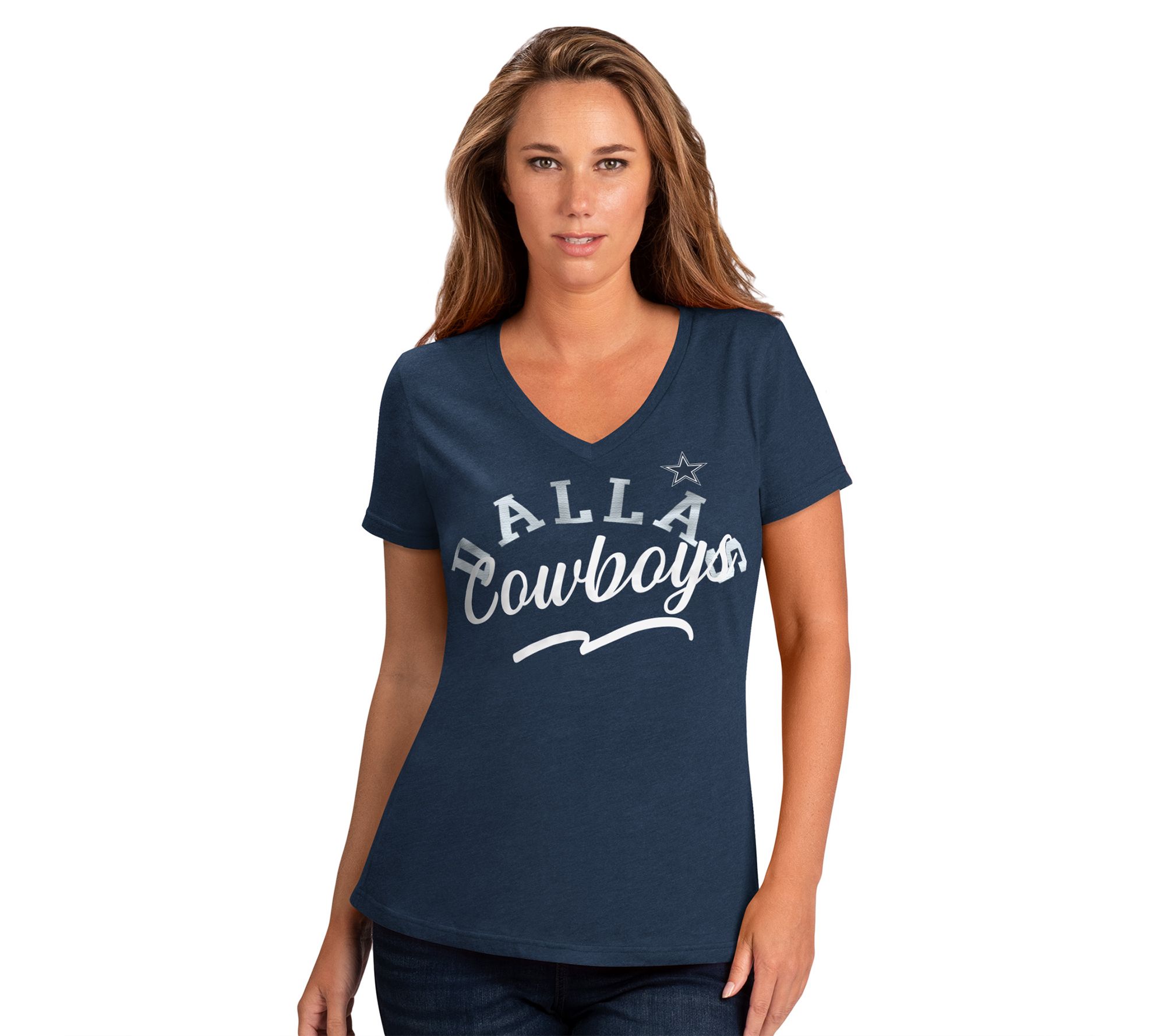 NFL Women's Short Sleeve V-Neck T-Shirt - QVC.com