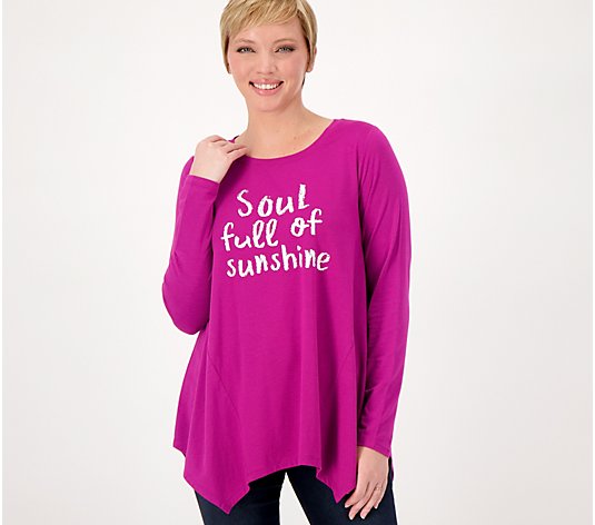 AnyBody Cozy Knit Message Swing Top
