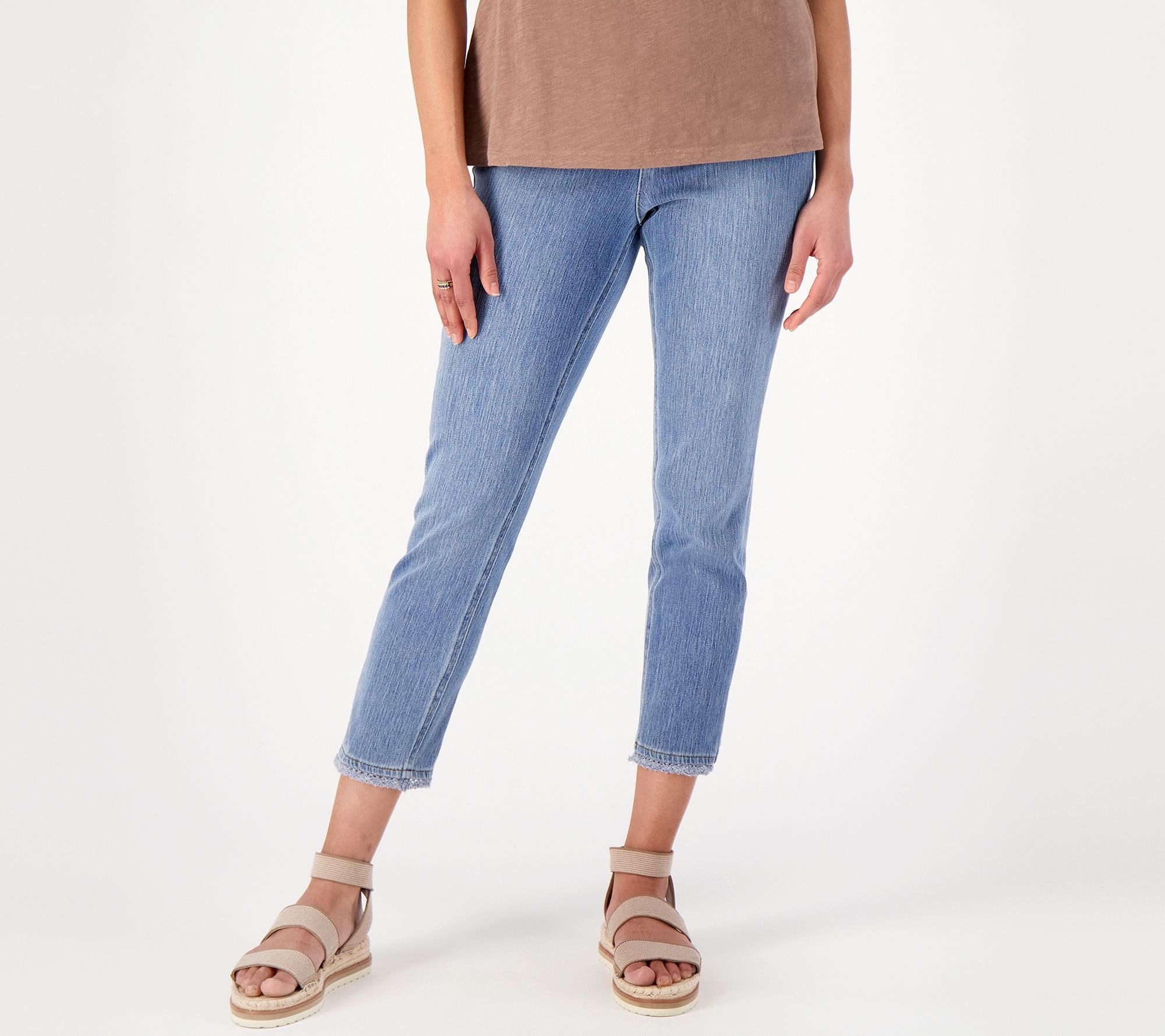 Isaac Mizrahi Live! Knit Denim Regular Pull-On Jeans