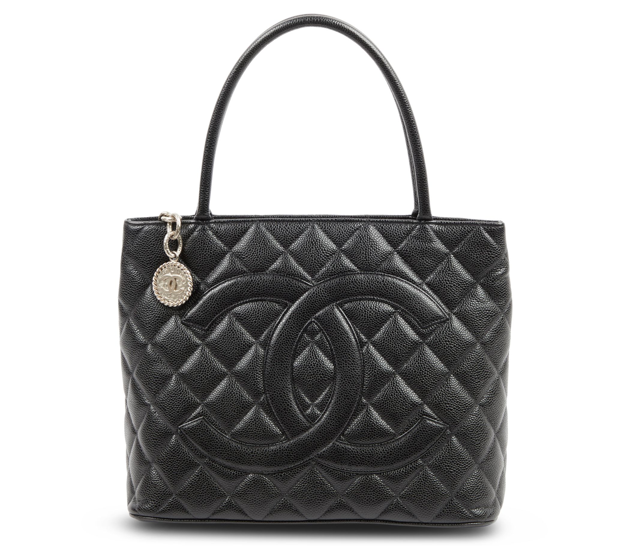 Pre-owned Chanel Medallion Tote GHW ,Black
