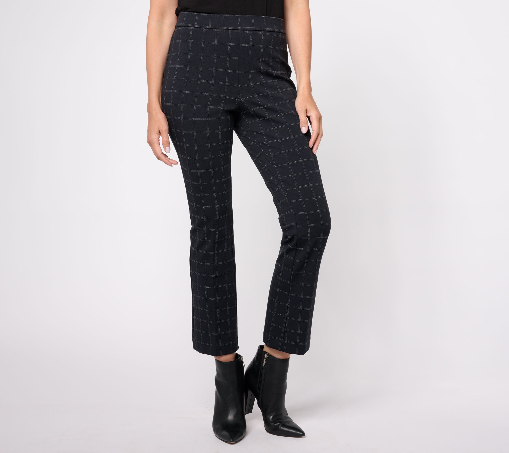 Isaac Mizrahi Live! Tall Printed Ponte Baby Bootcut Ankle Pant