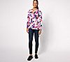 Susan Graver Printed Liquid Knit Long Sleeve Top with Keyhole Trim, 2 of 3