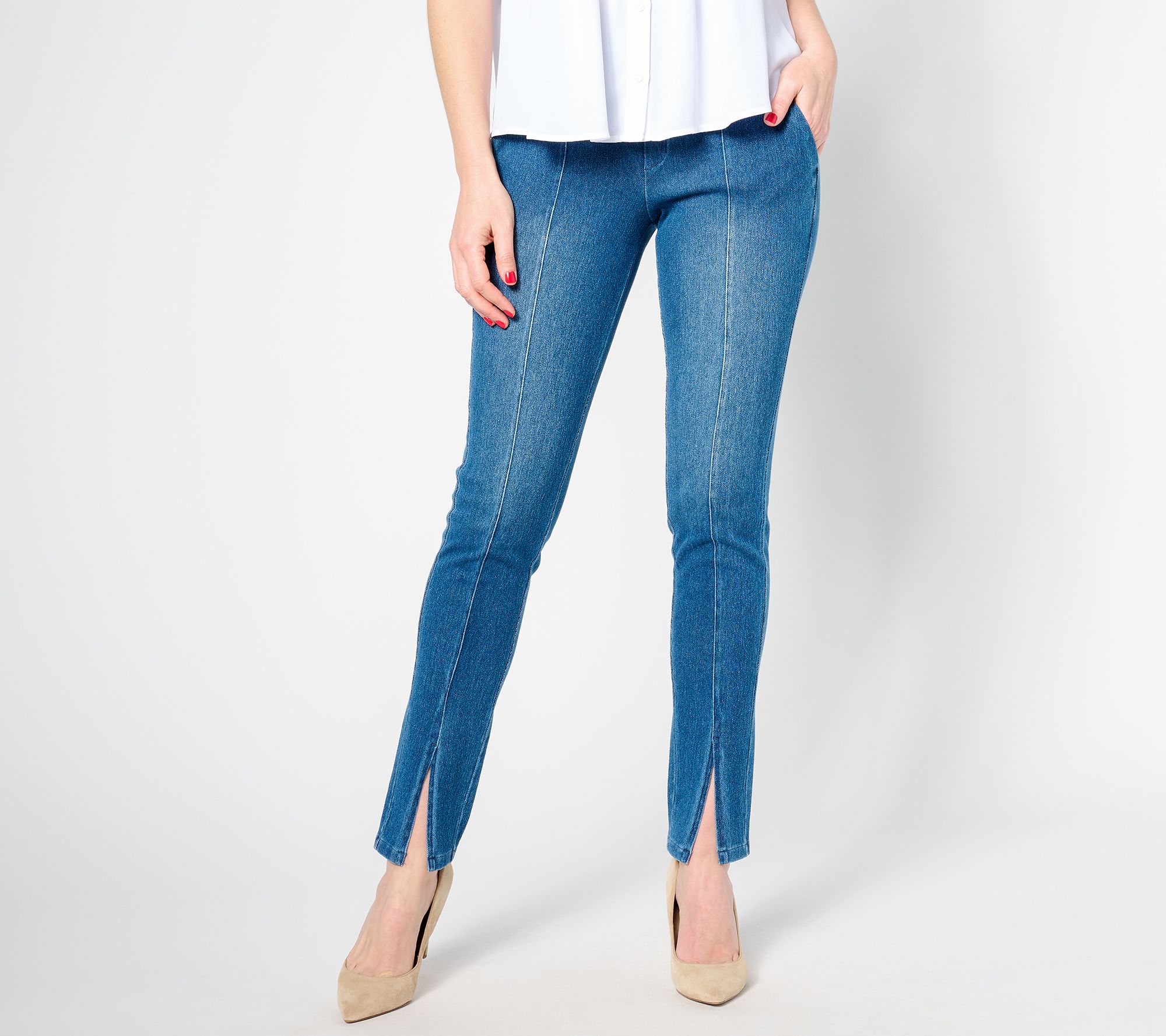 Women with Control Tall Prime Stretch Denim Leggings with Pockets