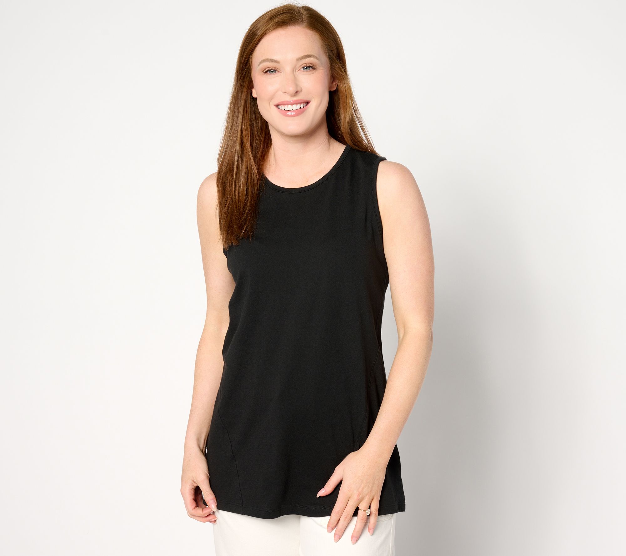 Denim & Co. Essentials Regular True Cotton Jersey Tunic Tank