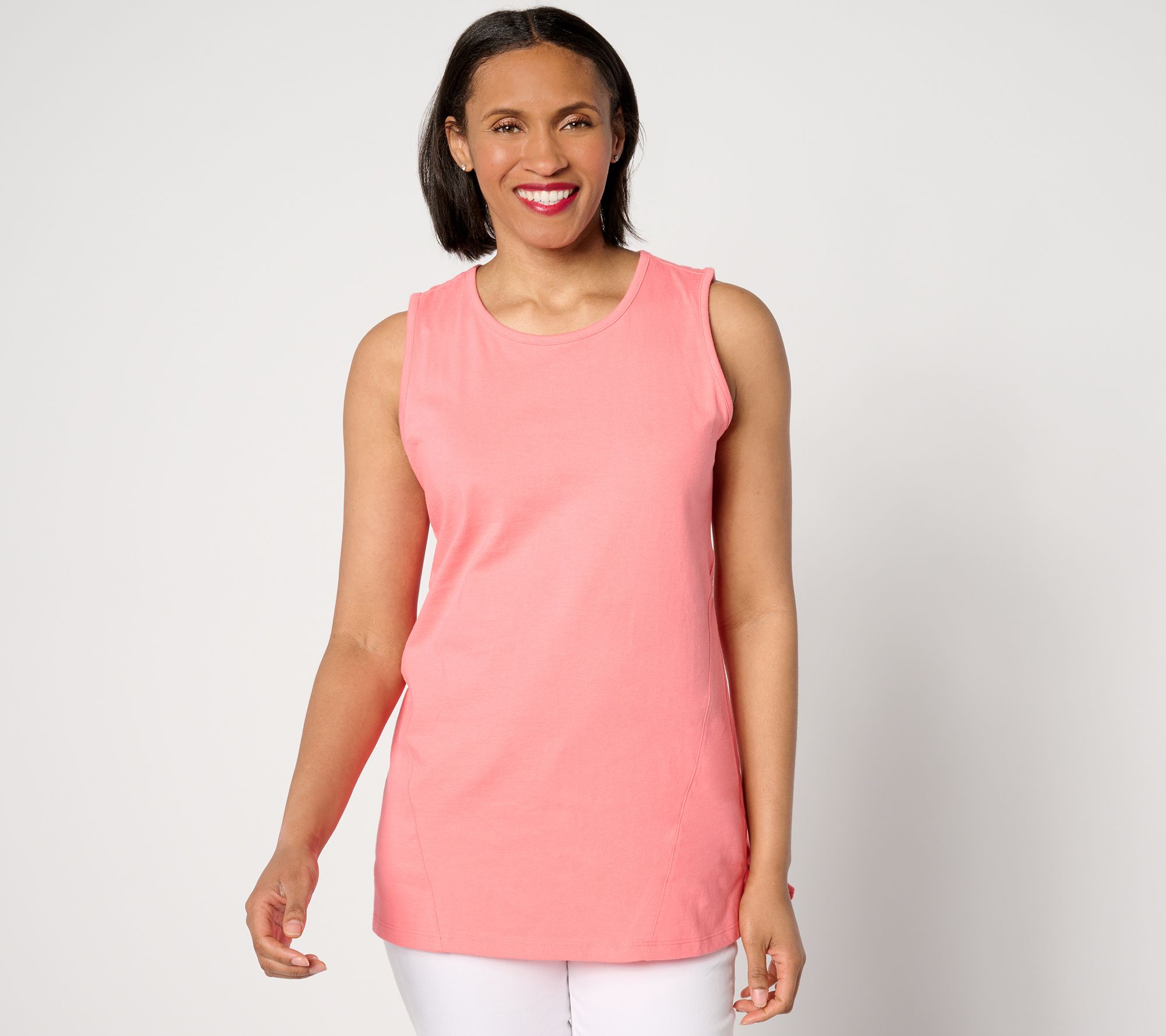 Denim & Co. Essentials Regular True Cotton Jersey Tunic Tank