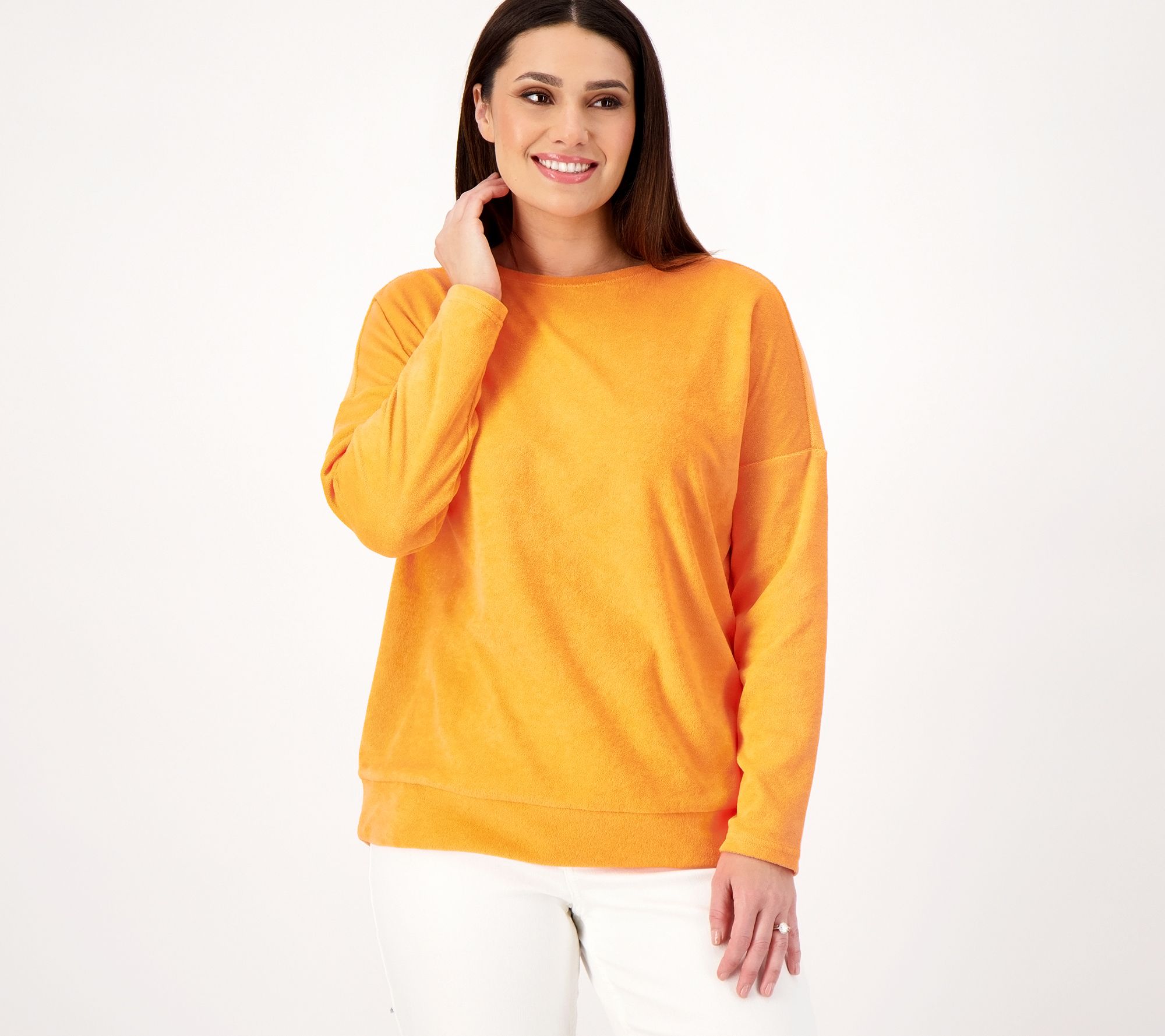 "As Is" Belle Beach by Kim Gravel Poolside Terry Relaxed Sweatshirt