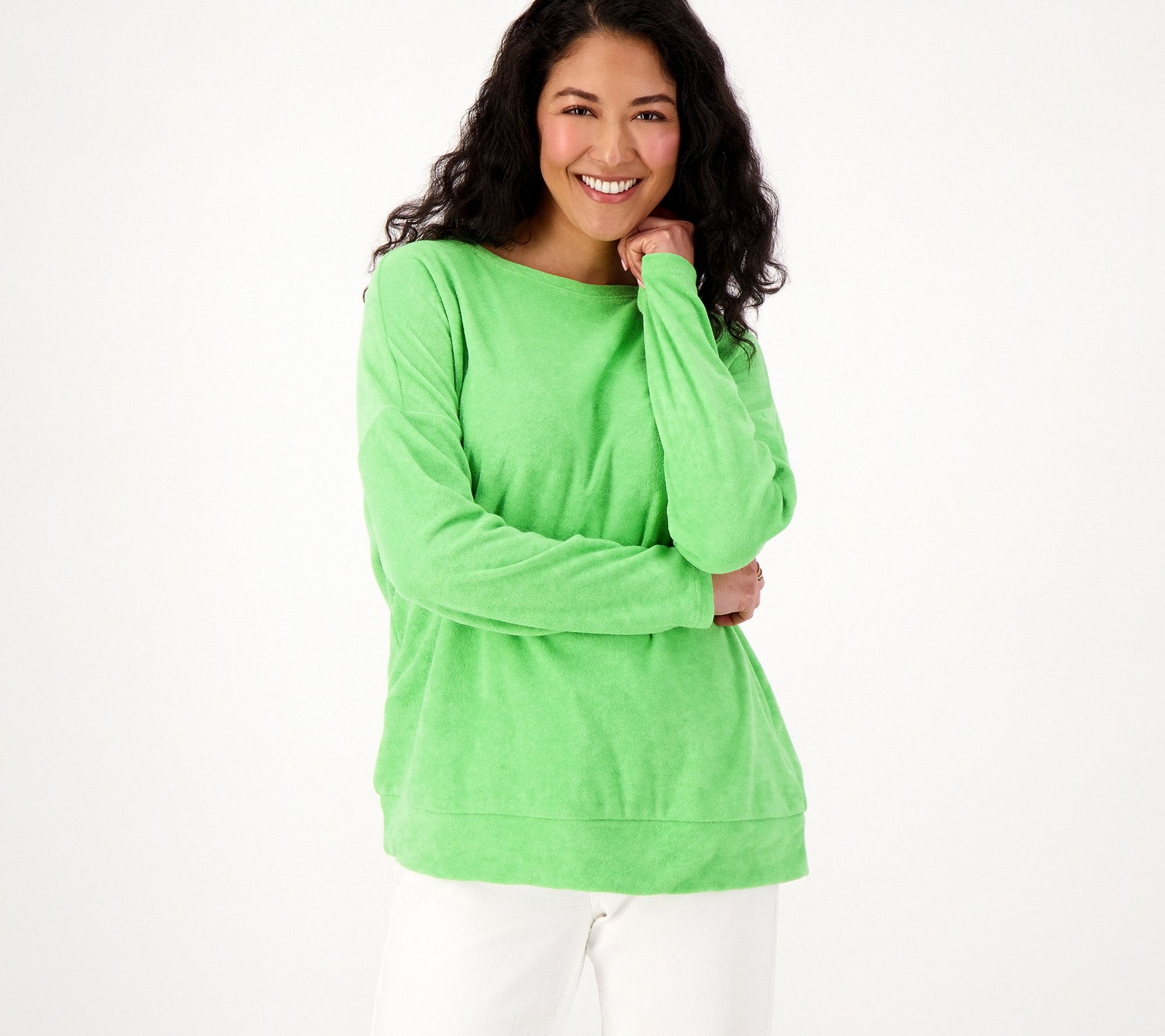 "As Is" Belle Beach by Kim Gravel Poolside Terry Relaxed Sweatshirt