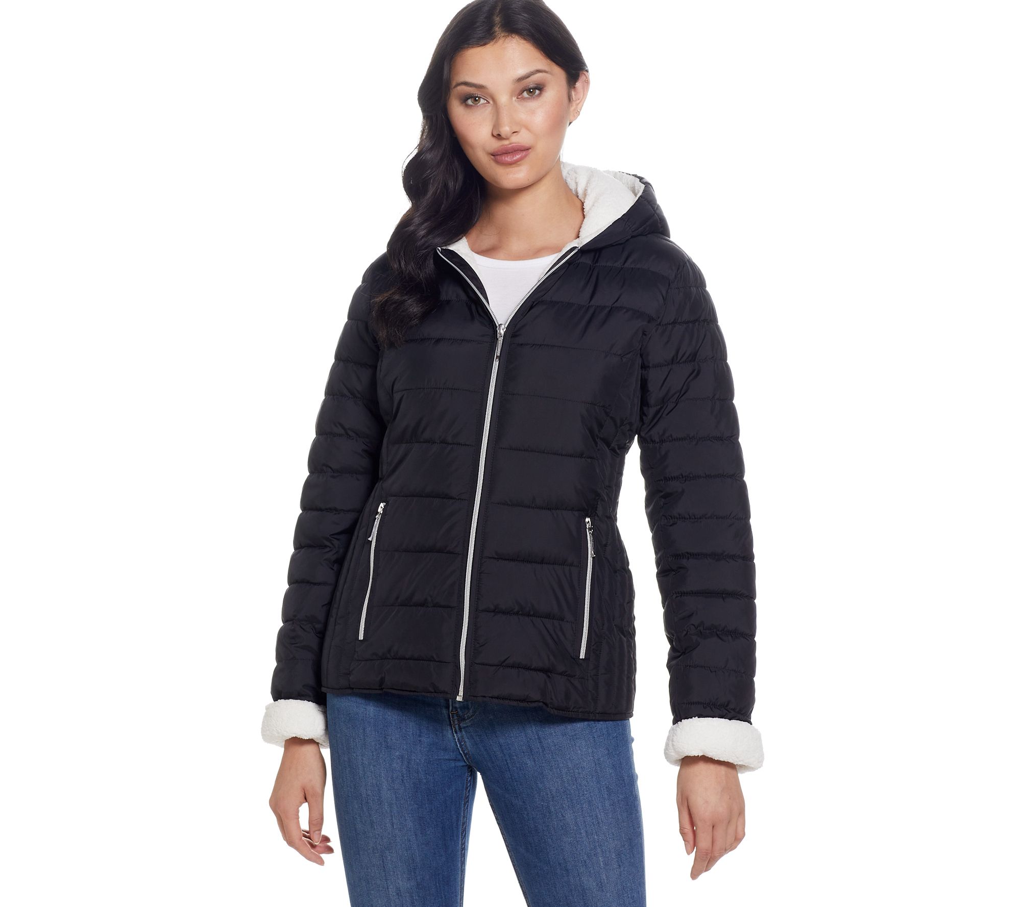 Weatherproof Sherpa Lined Channel Quilt Pufferacket