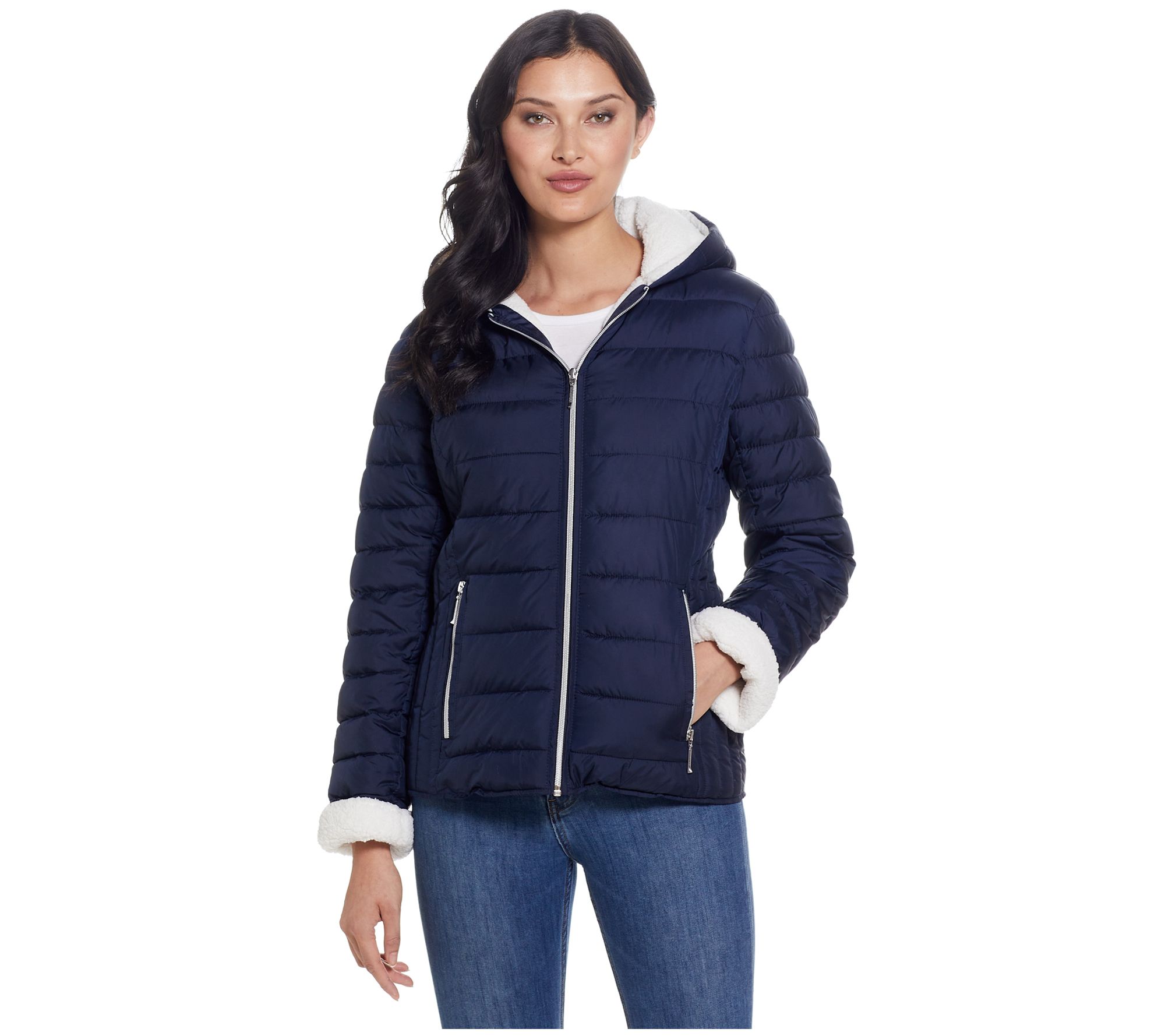 Weatherproof Sherpa Lined Channel Quilt Pufferacket