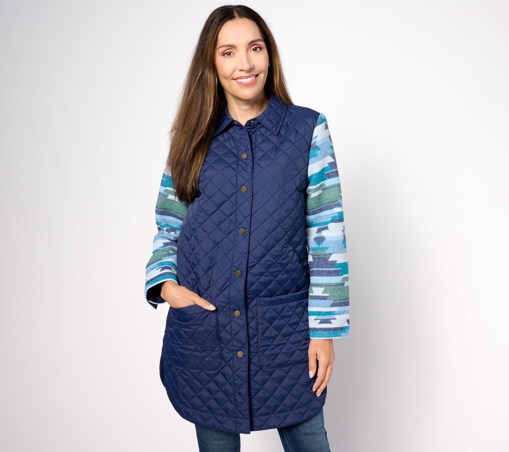 "As Is" Canyon Retreat Southwest Quilted Snap Front Jacket