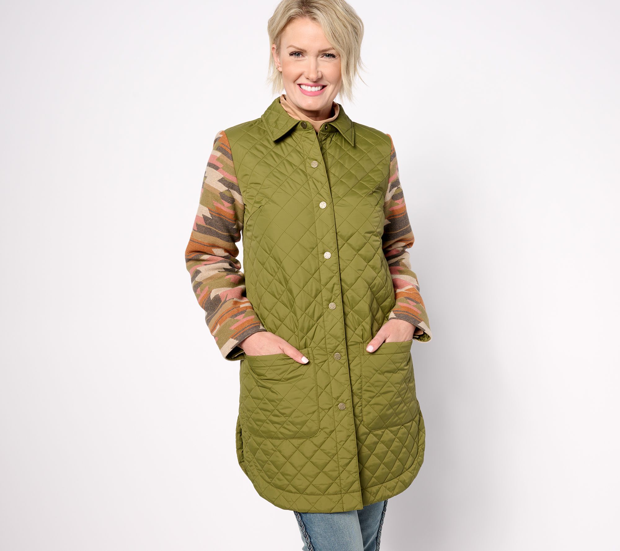 "As Is" Canyon Retreat Southwest Quilted Snap Front Jacket