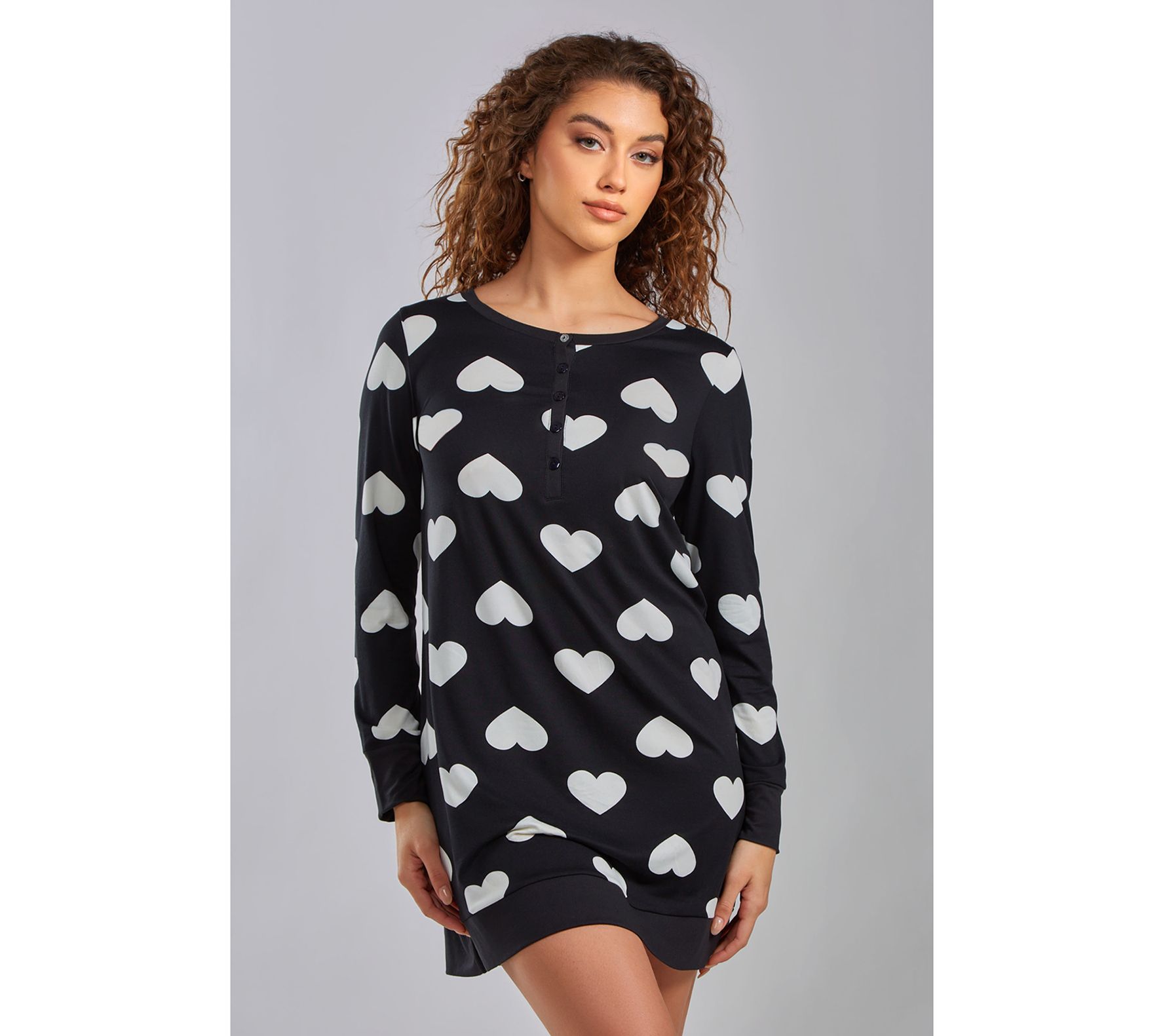 iCollection Modal Hearts Henley Lounge Dress