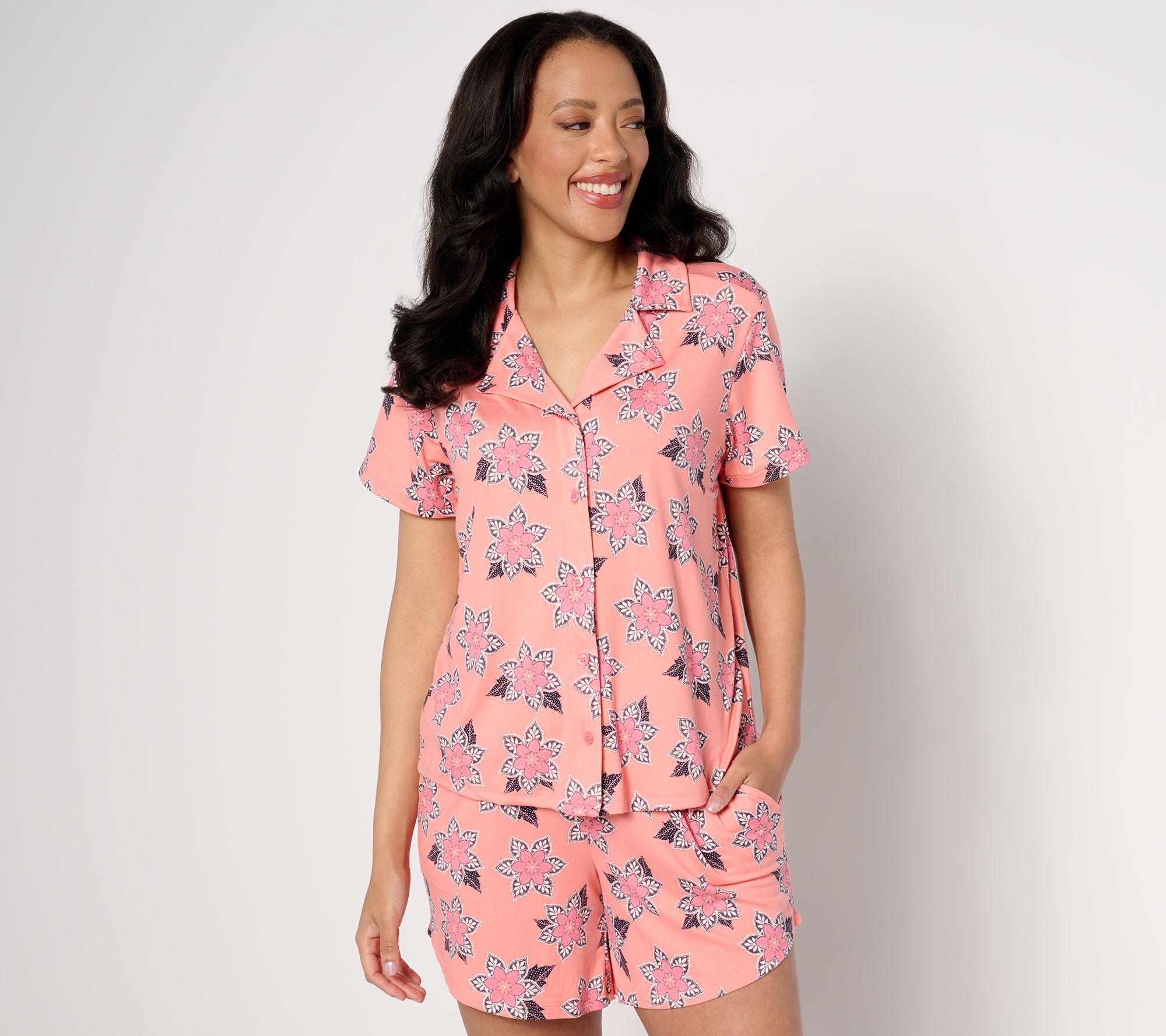 AnyBody Sleep Regular Printed Lush Jersey 2-Piece Set