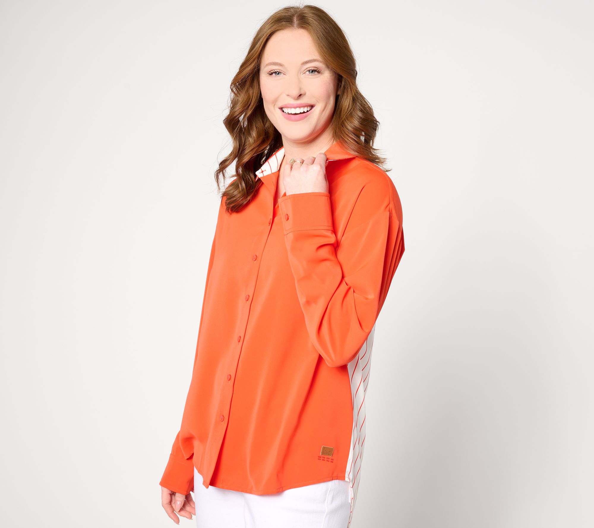 "As Is" Peace Love World Relaxed Woven Shirt