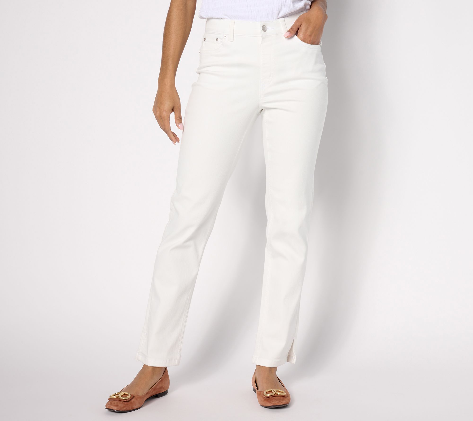 "As Is" Denim & Co. Regular Easy Stretch Utility Back Pocket Jean