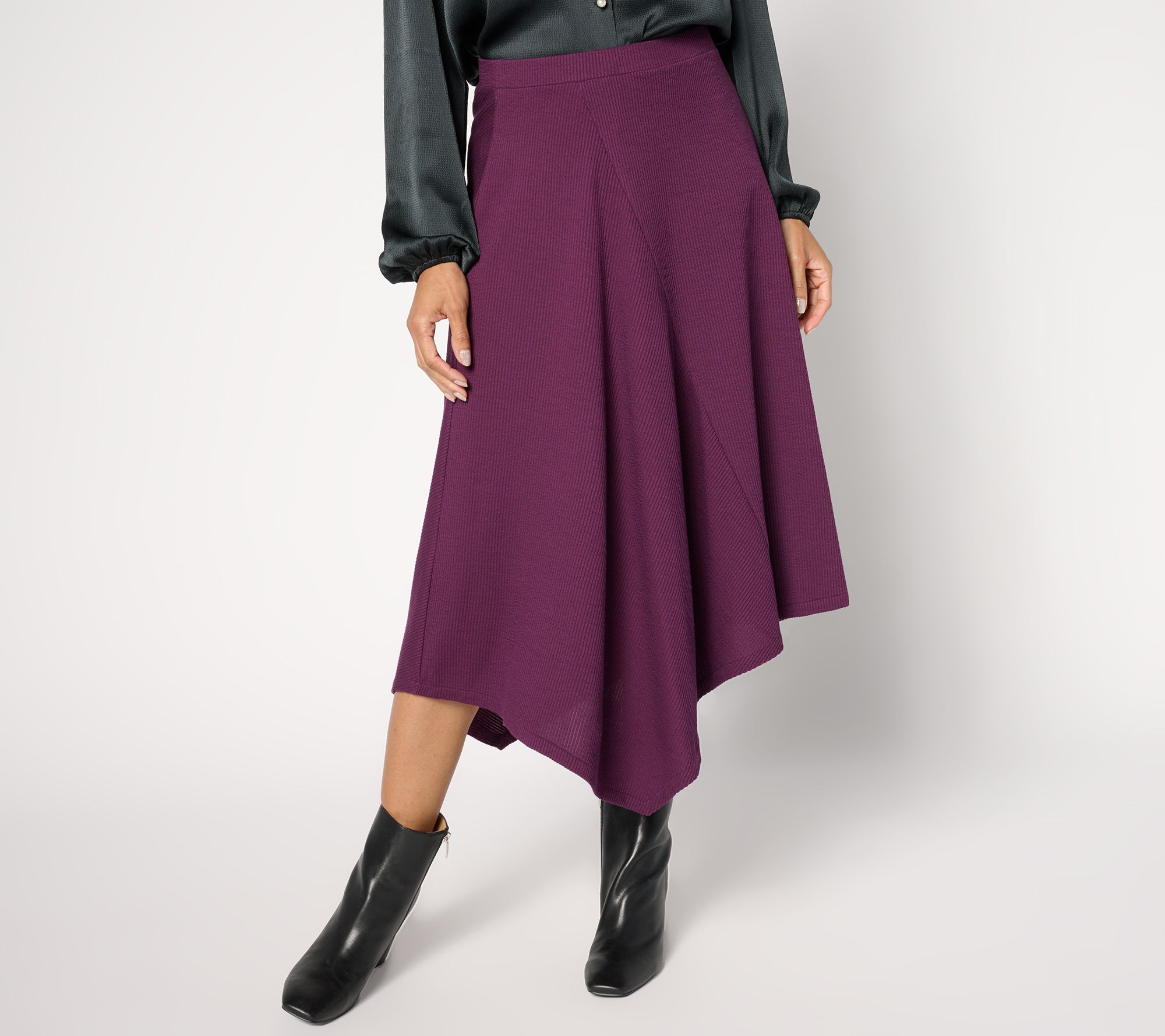 BEAUTIFUL by Lawrence Zarian Petite Asymmetric Rib Knit Skirt