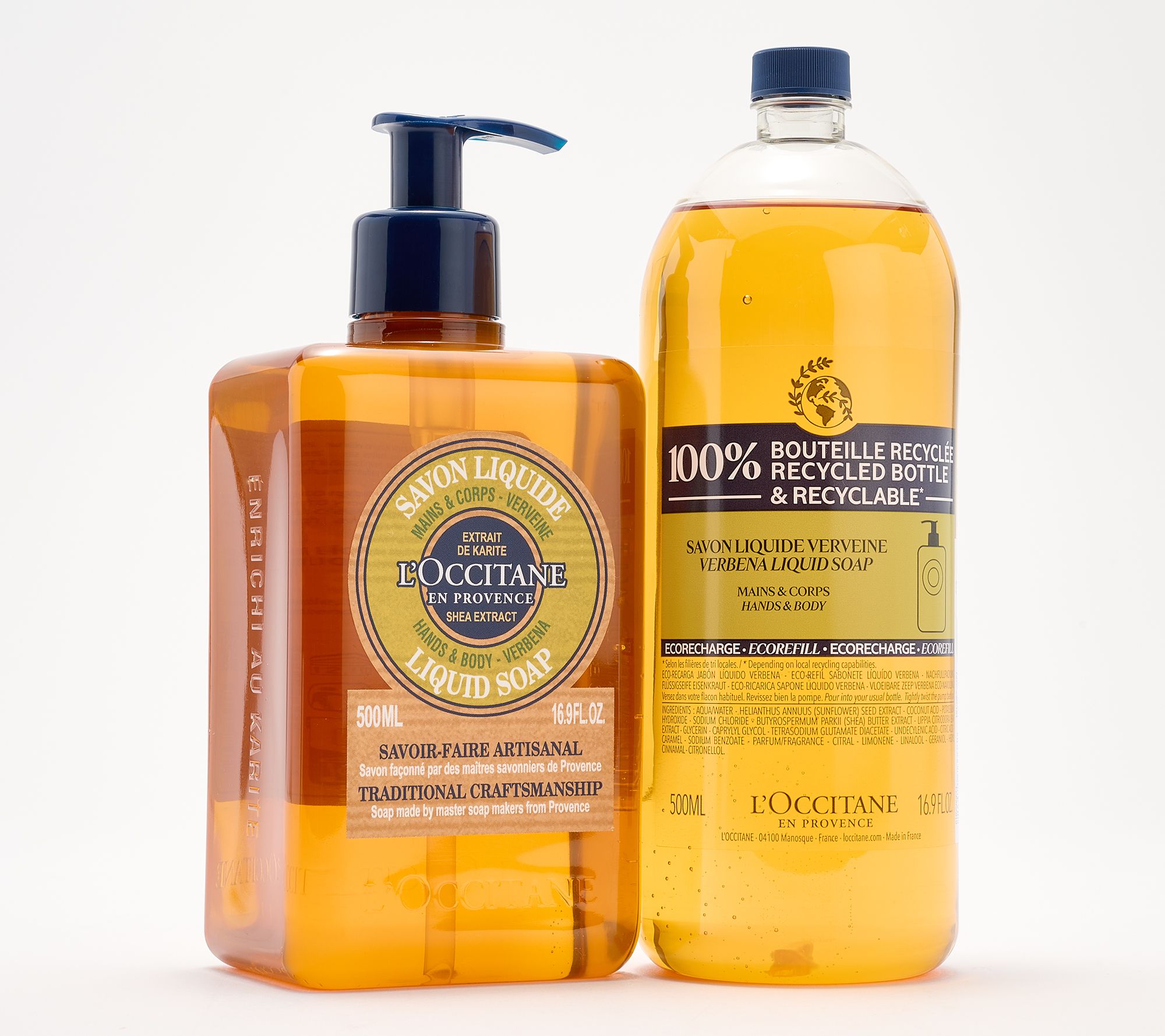 L'Occitane 2pc Shea Liquid Soap& Refill Bottle