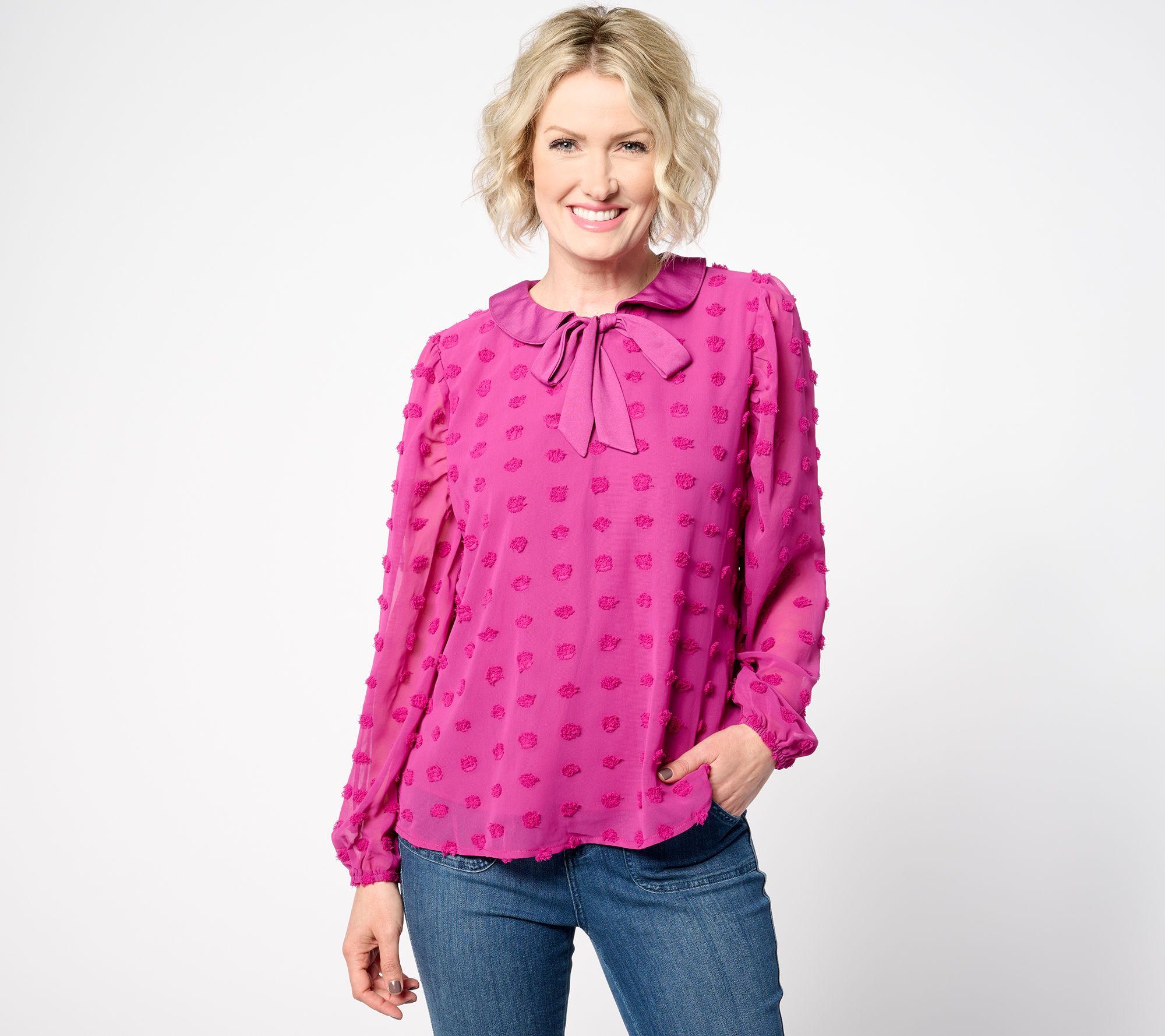 "As Is" Studio Park X Ali Carr Textured Woven Blouse