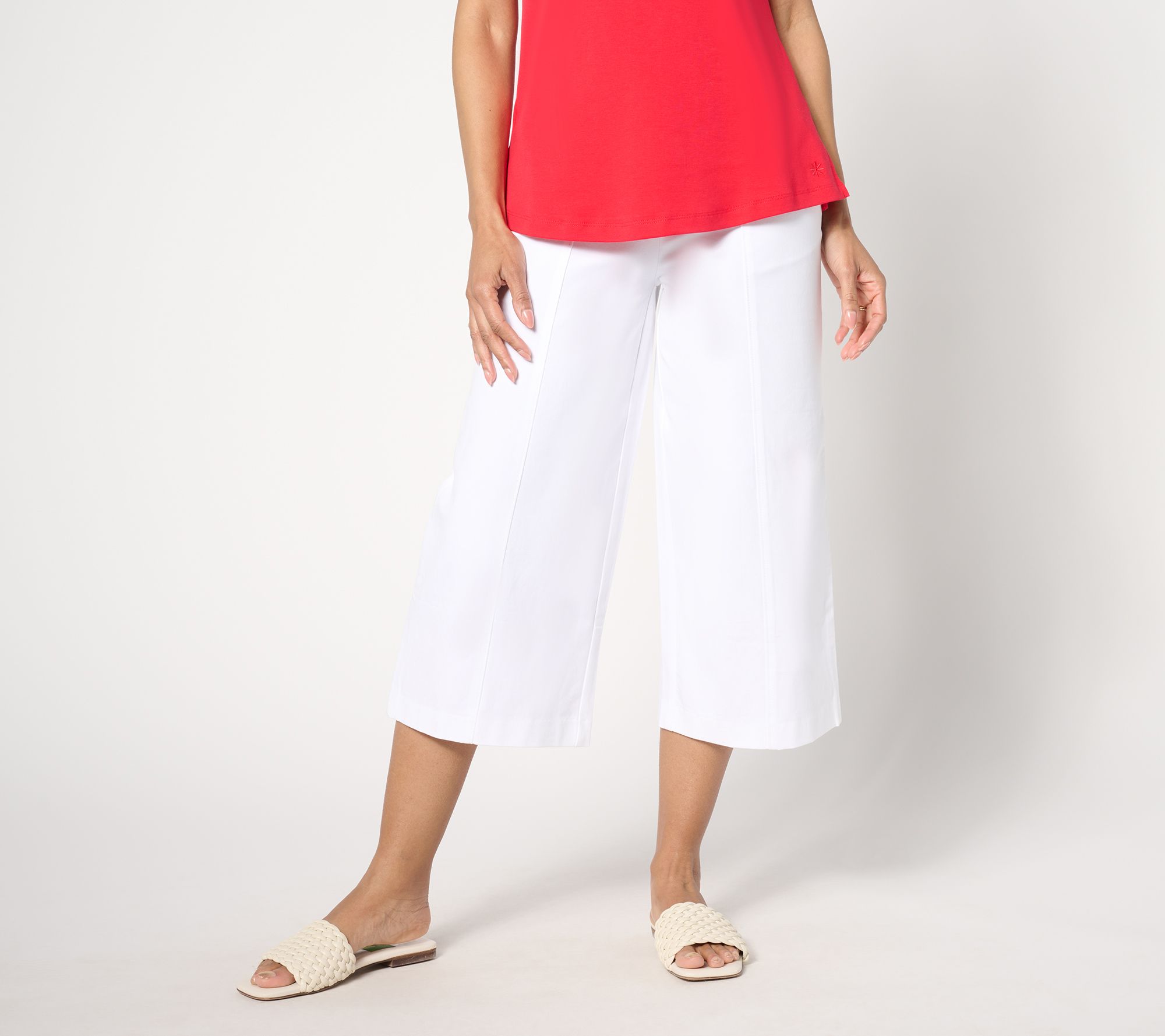 "As Is" Isaac Mizrahi Live! Petite 24/7 Stretch Culottes