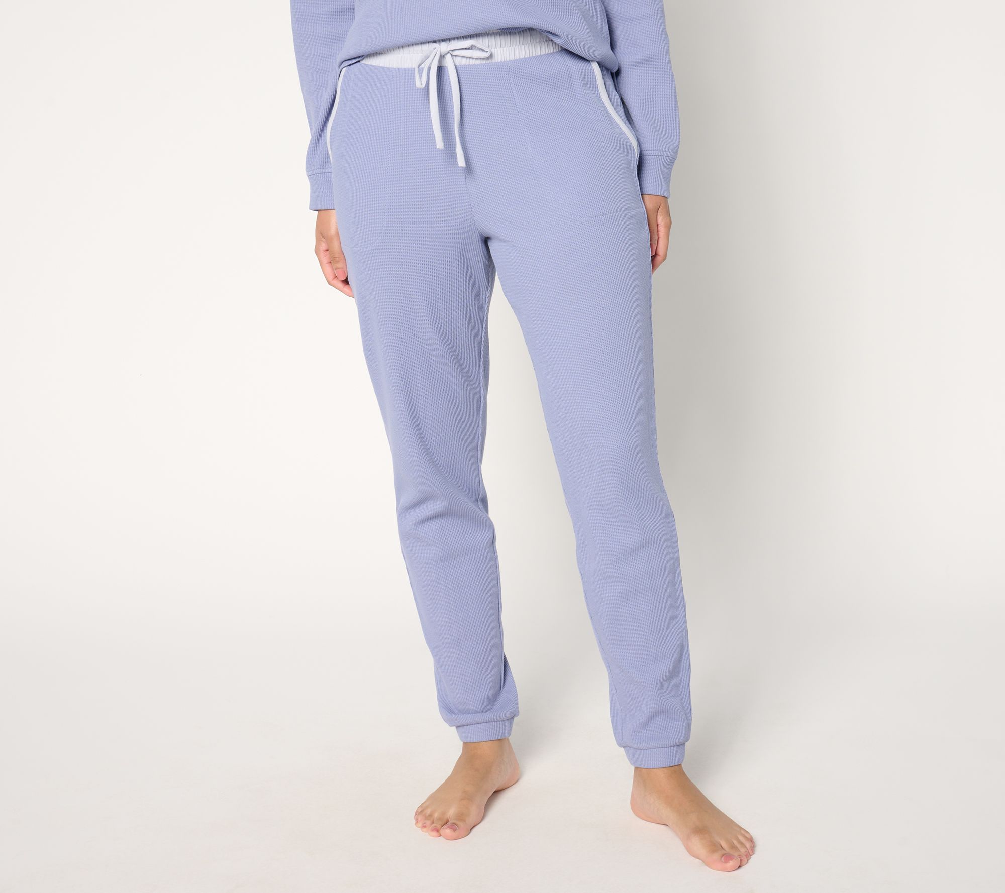AnyBody Petite Cozy Knit Waffle Ankle Joggers