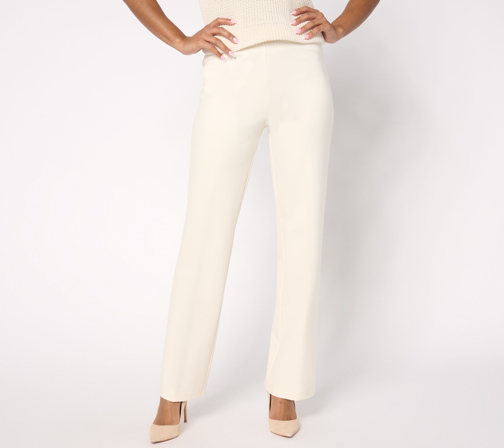 "As Is" Dennis Basso Regular Ponte Knit Boot Cut Pants