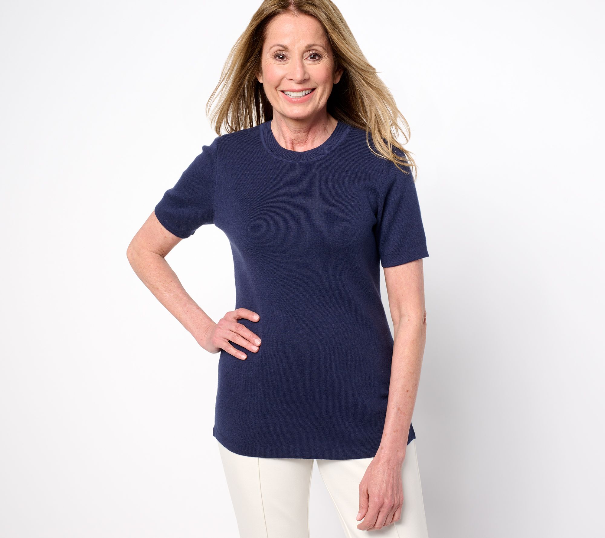 Joan Rivers Wardrobe Builders Silk Blend Sweater Tee