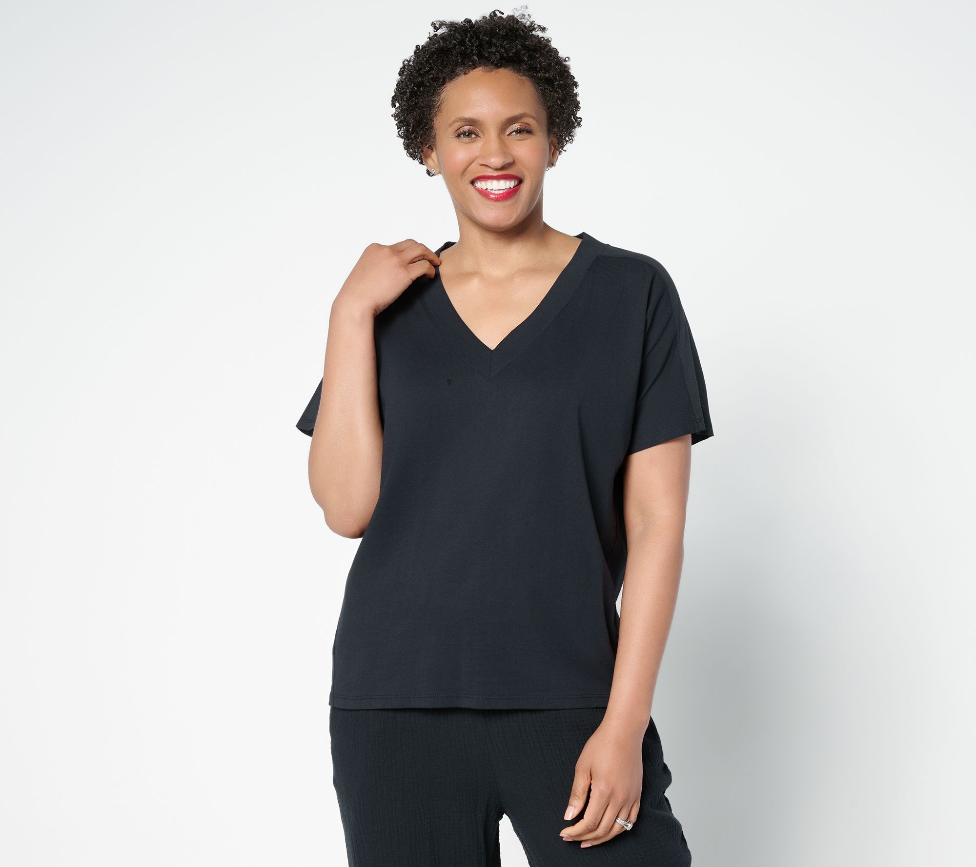 Peace Love World Boheme Sueded Cotton Mixed Media Dolman Tee