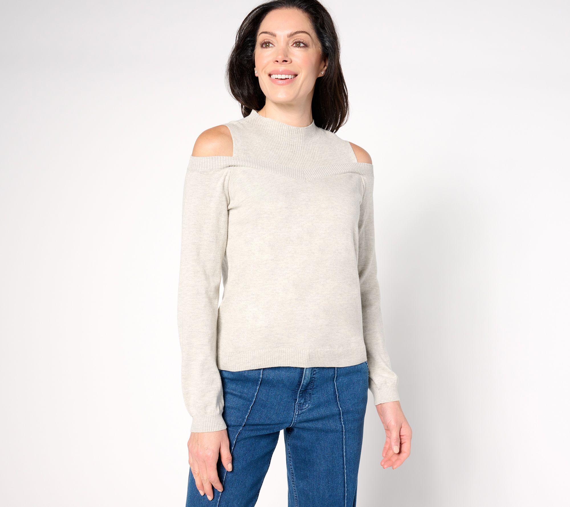 "As Is" AnyBody Cold Shoulder Pullover Sweater