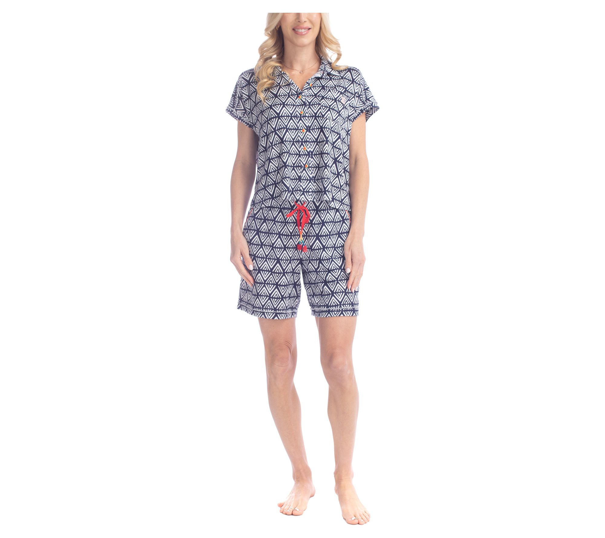 Ocean Pacific Summer Lovin' Notch Collar 5" Short Pajama Set